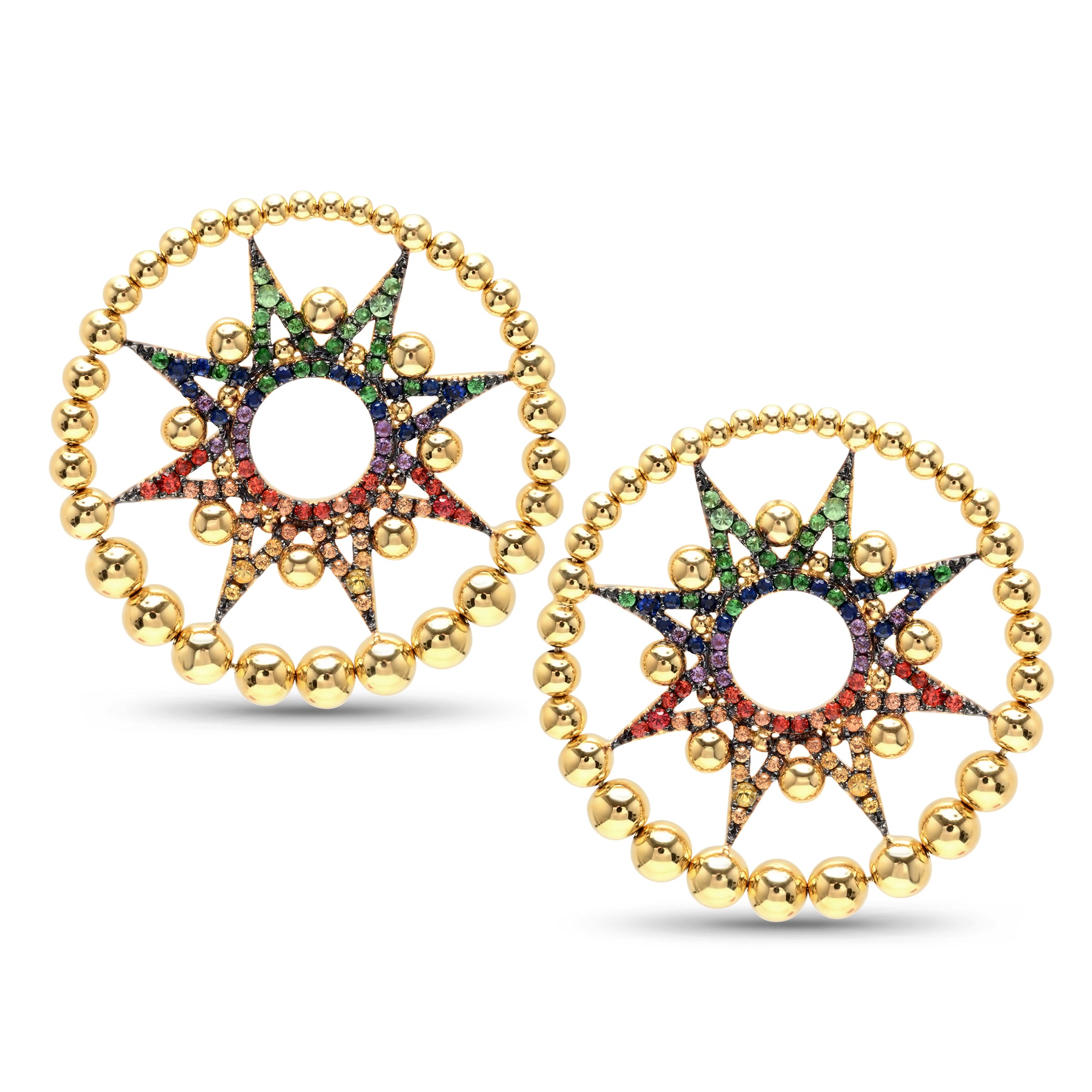 Apollo Star Earrings for Women - Elegant Gold-Plated Stud Earrings with CZ Stones - Perfect for Parties, Date Nights & Gifts