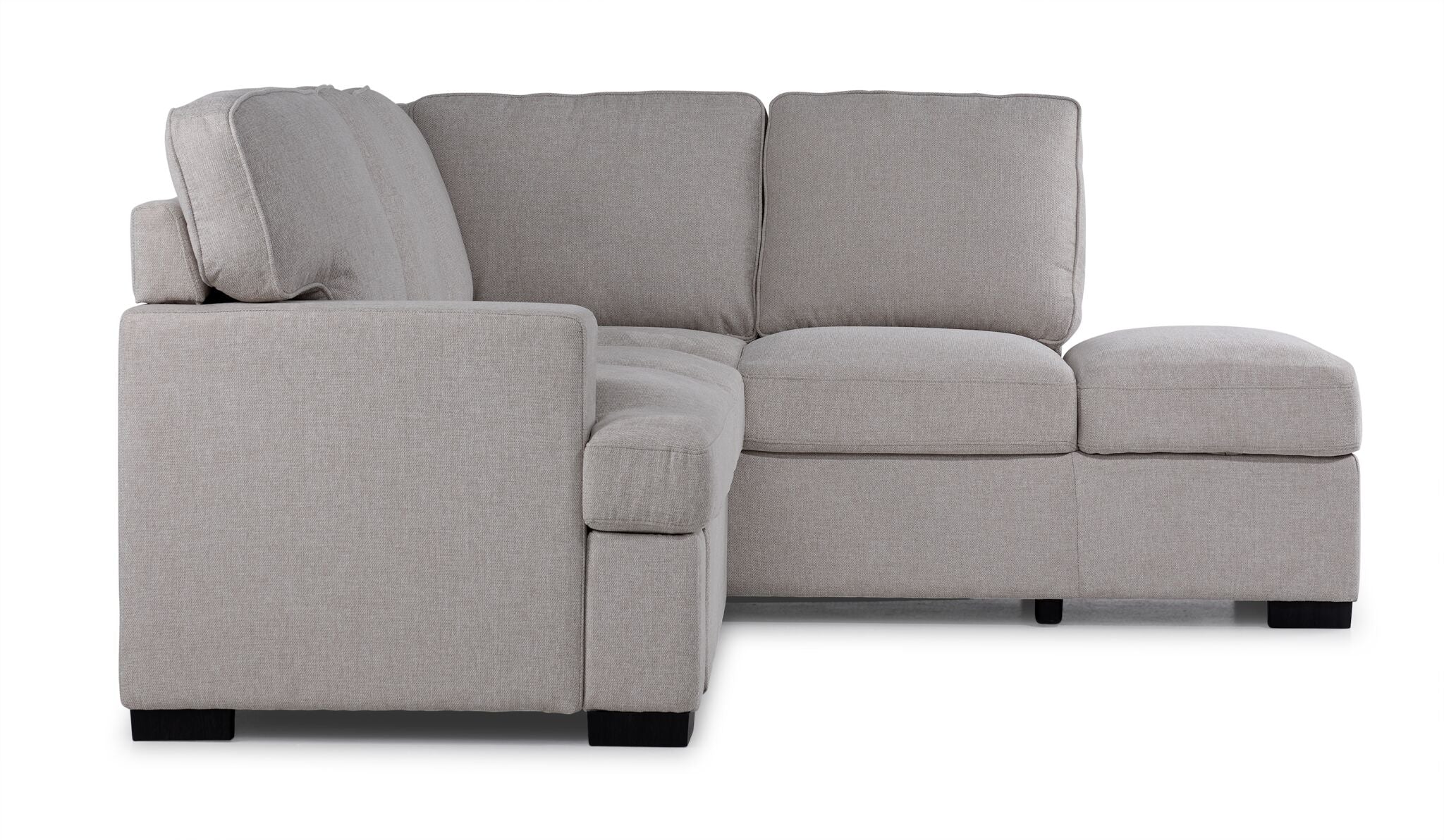 Adara 2-Piece Left-Facing Sectional Sofa with Pop-Up Bed - Beige Modern L-Shaped Couch for Small Spaces, Living Room, Guest Room & Apartments