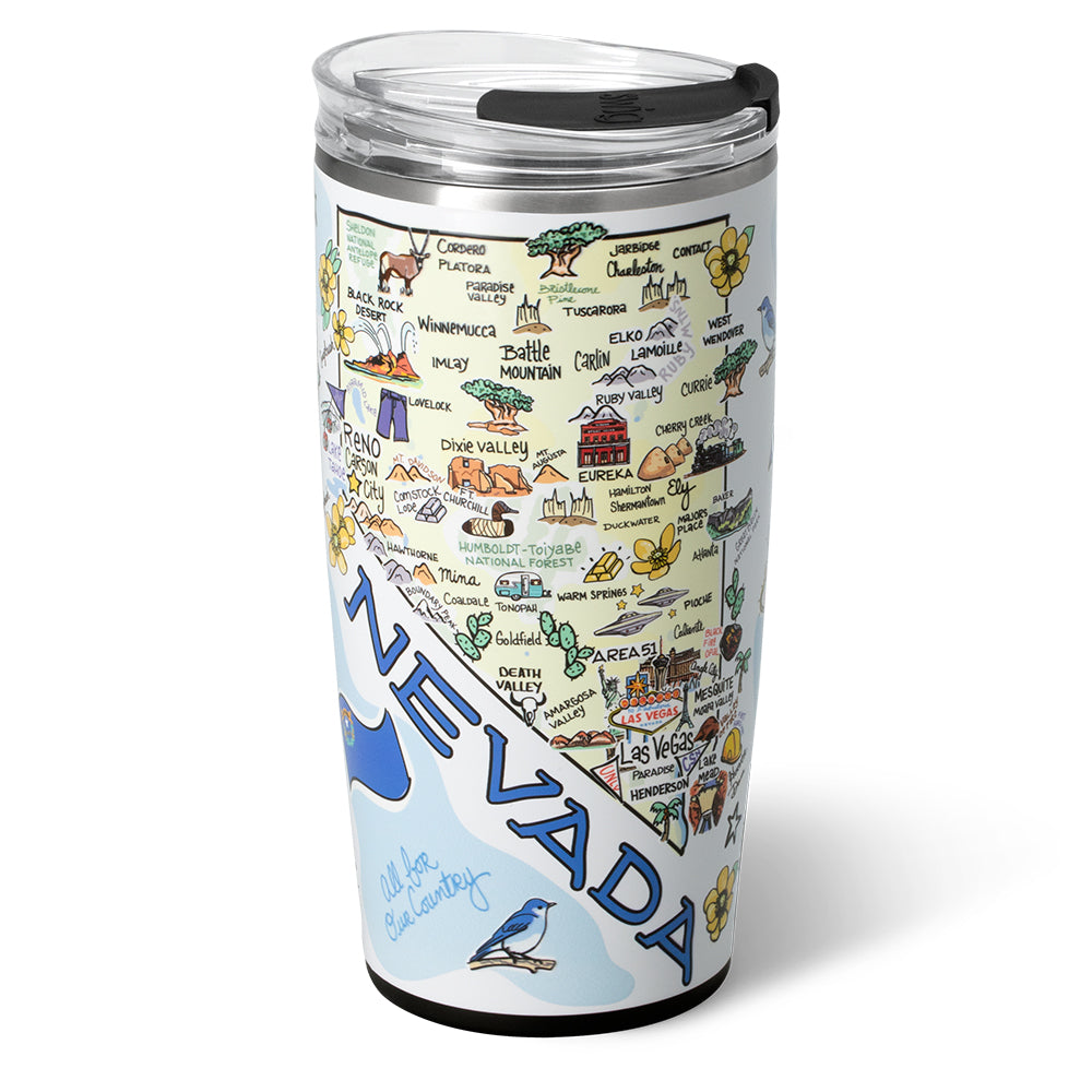 22oz Nevada Tumbler - Insulated Stainless Steel Water Bottle with Lid & Straw - Perfect for Travel, Gym & Outdoor Activities