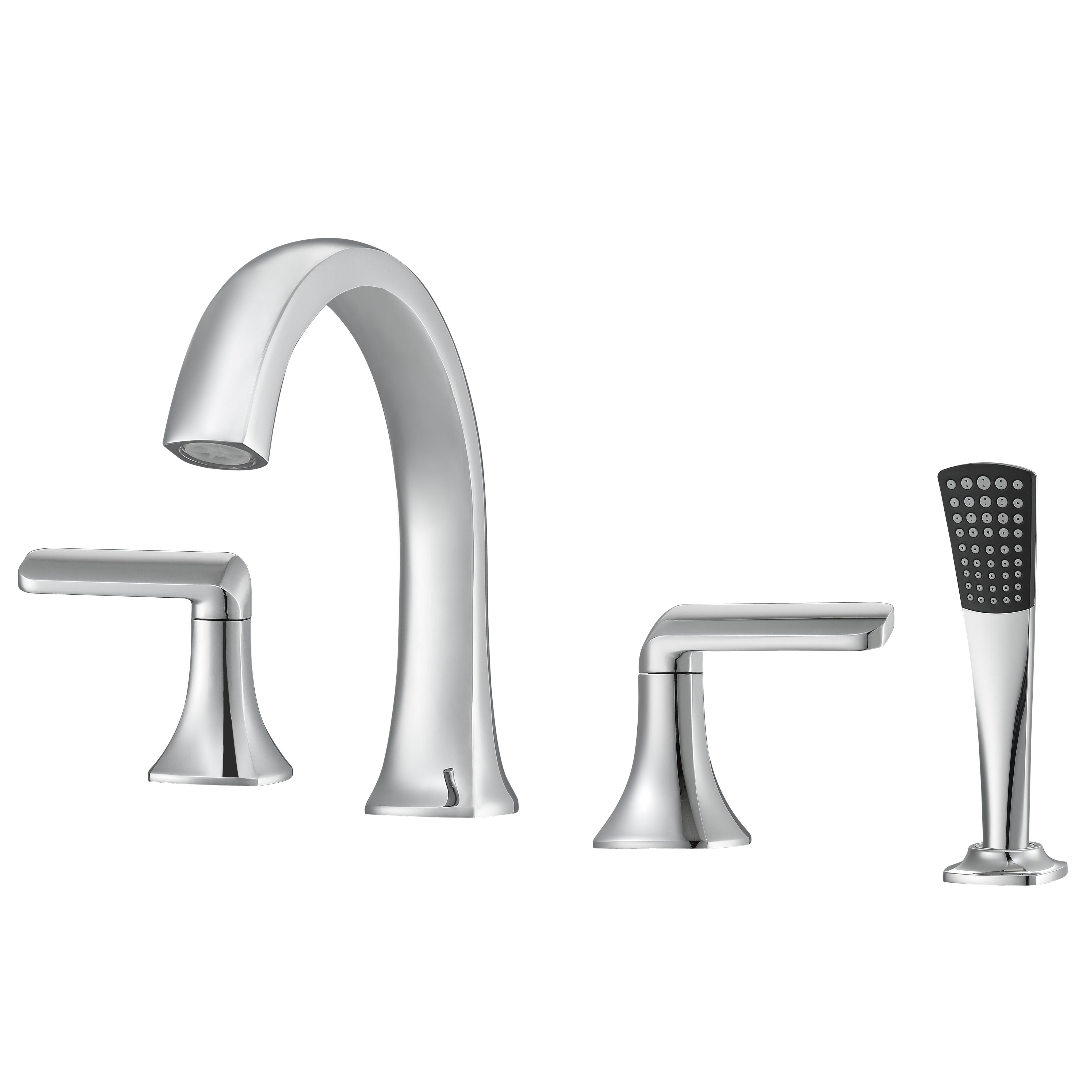 Arezzo Two Handle Roman Tub Faucet in Chrome Finish - Elegant Bathroom Faucet for Freestanding Tubs and Luxury Spa Retreats