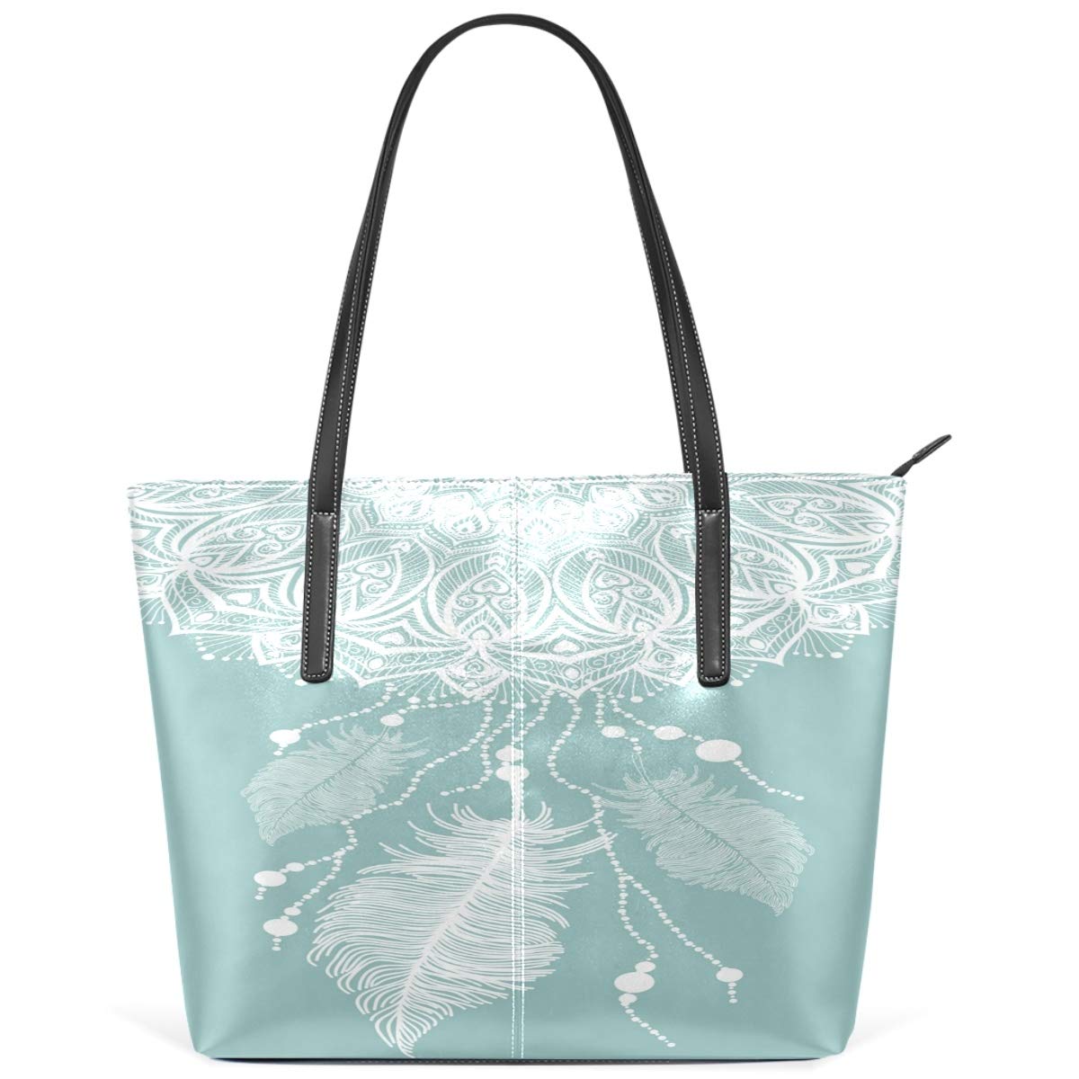 Stylish MNSRUU Tote Bag for Women - Mandala Dream Catcher Shoulder Bag, Large Capacity PU Leather Handbag - Perfect for Work, Travel & Shopping