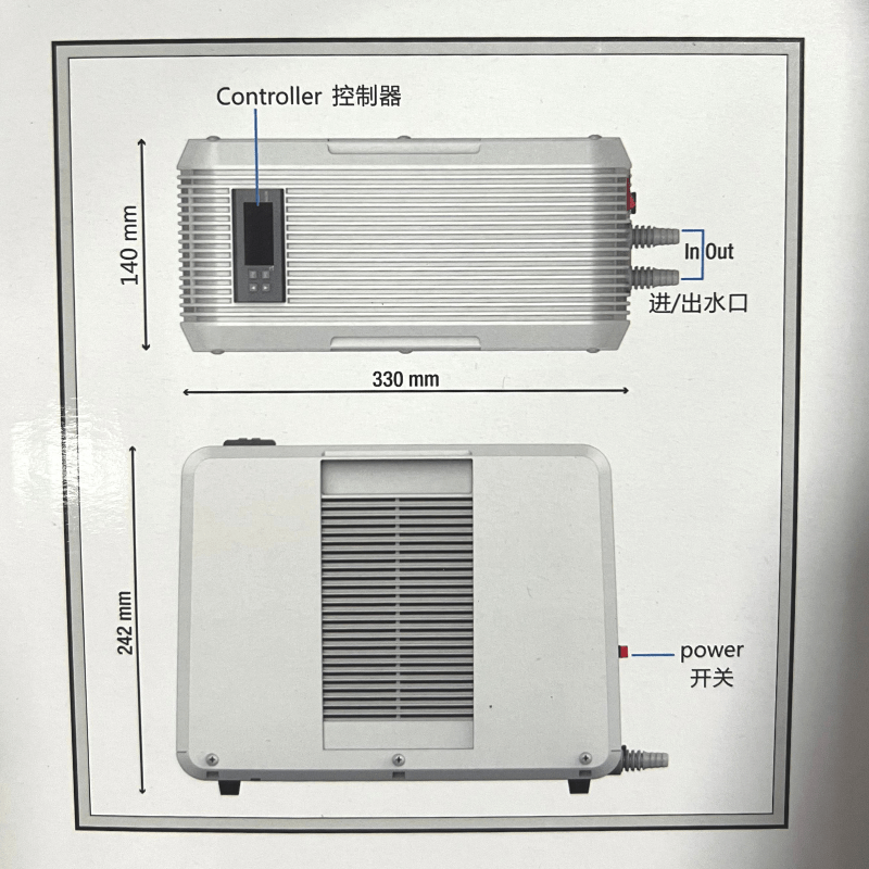 HAILEA HB 60A Mini Aquarium Chiller - Compact Cooling for Small Tanks Up to 45L (12 Gal) - Perfect for Nano Reefs, Betta Fish Tanks & Hydroponics Systems
