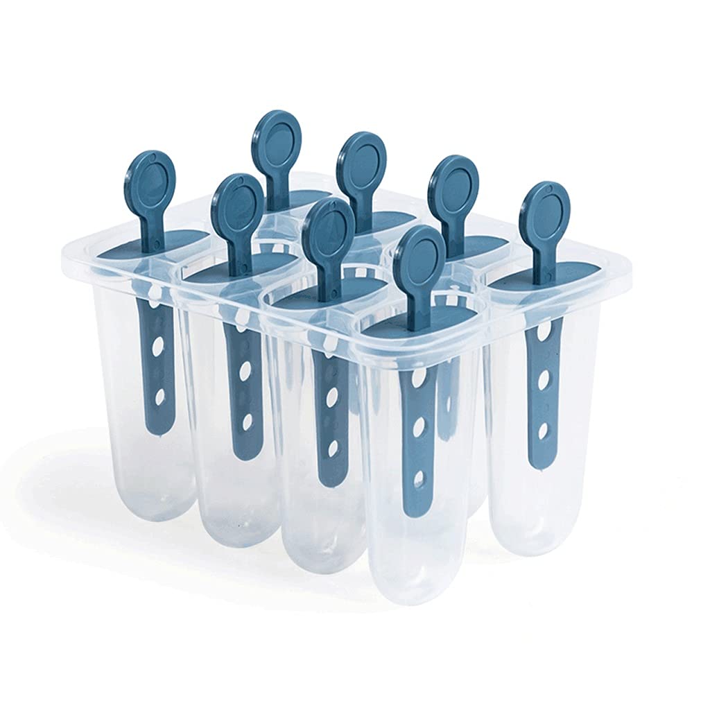 Best Reusable Popsicle Molds Set - 8 PCS Ice Pop Makers with Sticks & Drip Guards, 3-Color Ice Cream Tray (Blue) - Perfect for Summer Treats, Kids Snacks, and Homemade Frozen Desserts