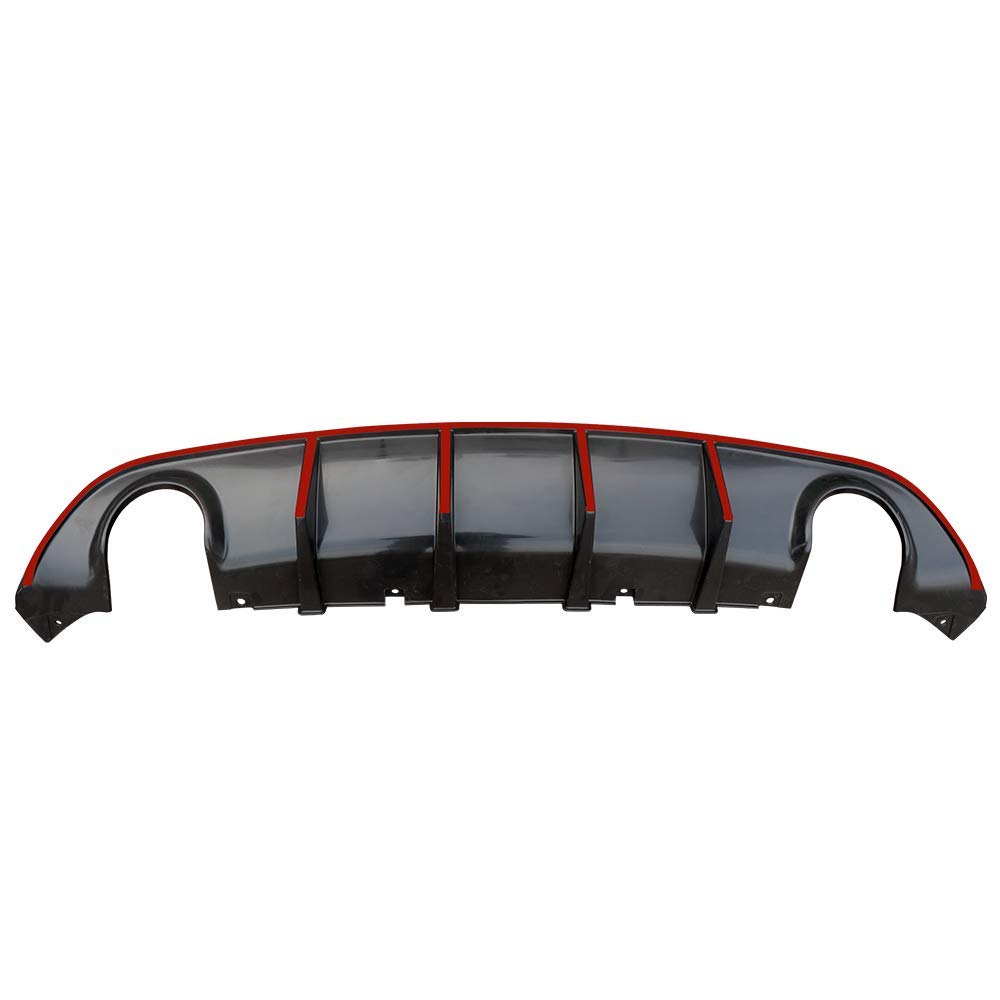 IKON MOTORSPORTS V3 Style Rear Diffuser with Red Reflective Tape - Compatible with 2015-2023 Dodge Charger SRT | Aggressive Look & Enhanced Aerodynamics | Perfect for Car Enthusiasts & Street Racing