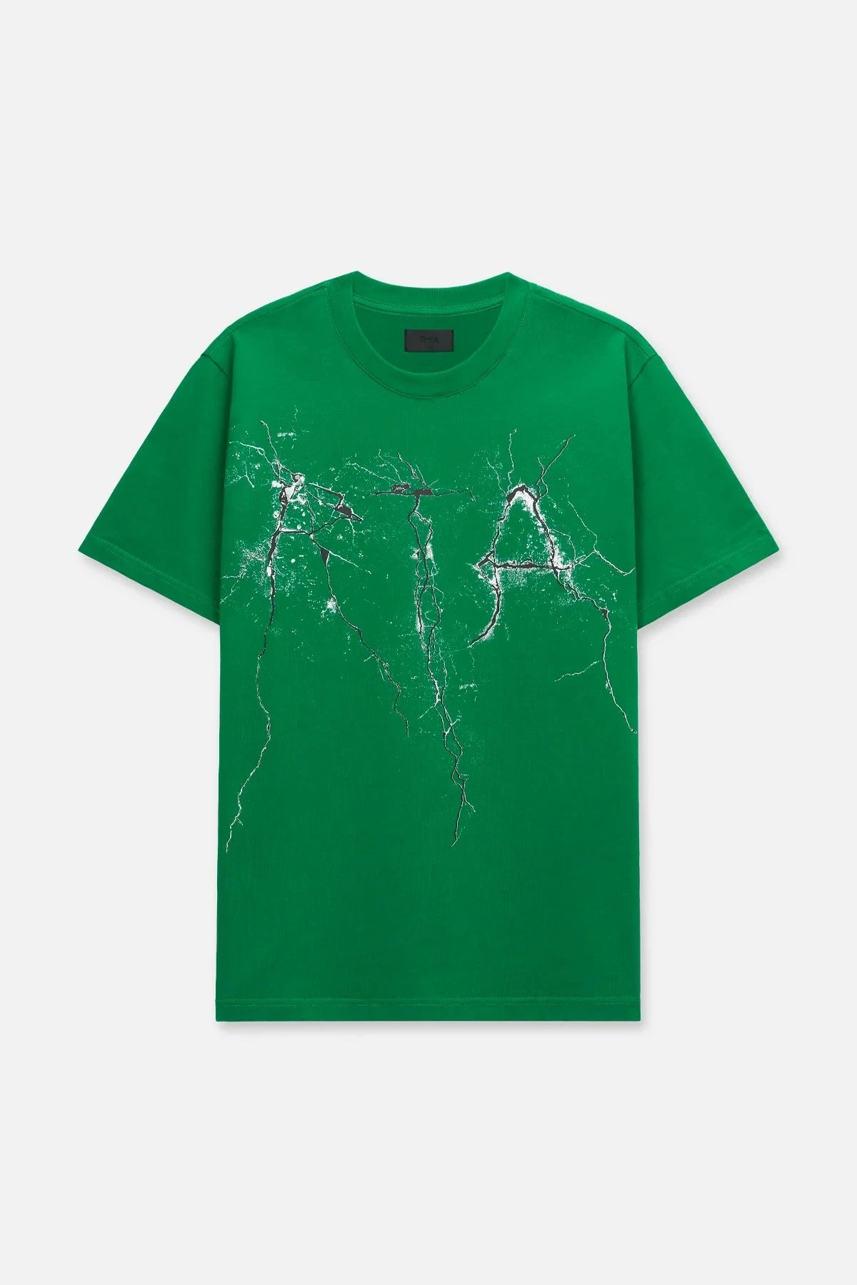RTA Liam Tee Green Cracked Logo T-Shirt - Streetwear Fashion for Men | Perfect for Casual Wear, Outings & Urban Style