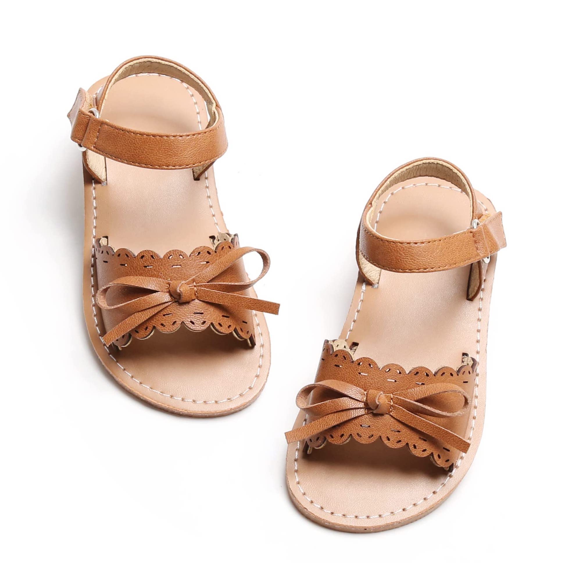 Cute Otter MOMO Girls Sandals - Open Toe Princess Flat Sandals with Ruffles for Summer | Perfect for Beach, Pool, and Casual Outfits