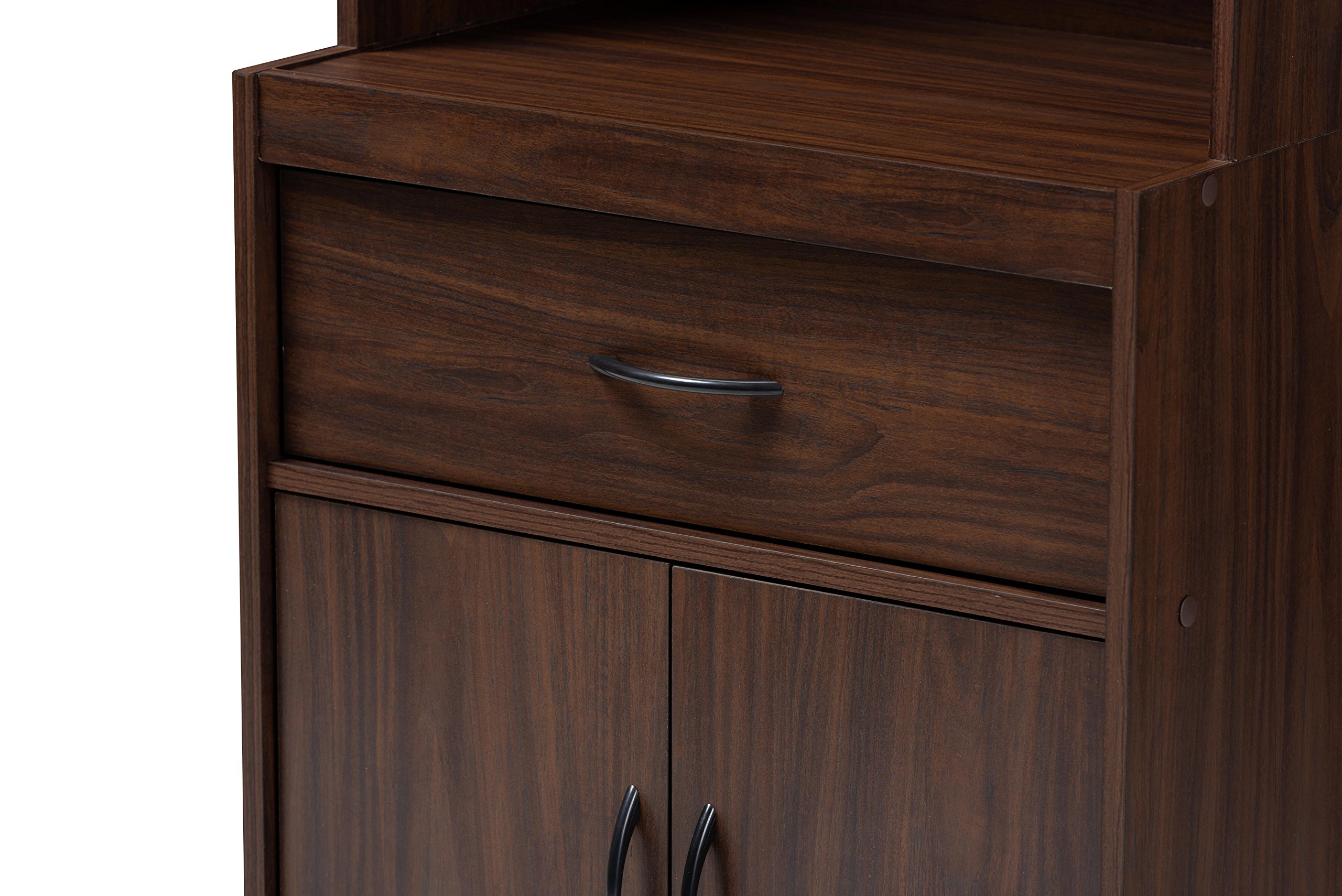 Baxton Studio Walnut Brown Kitchen Cabinet - Modern Storage Solution for Small Kitchens & Apartments