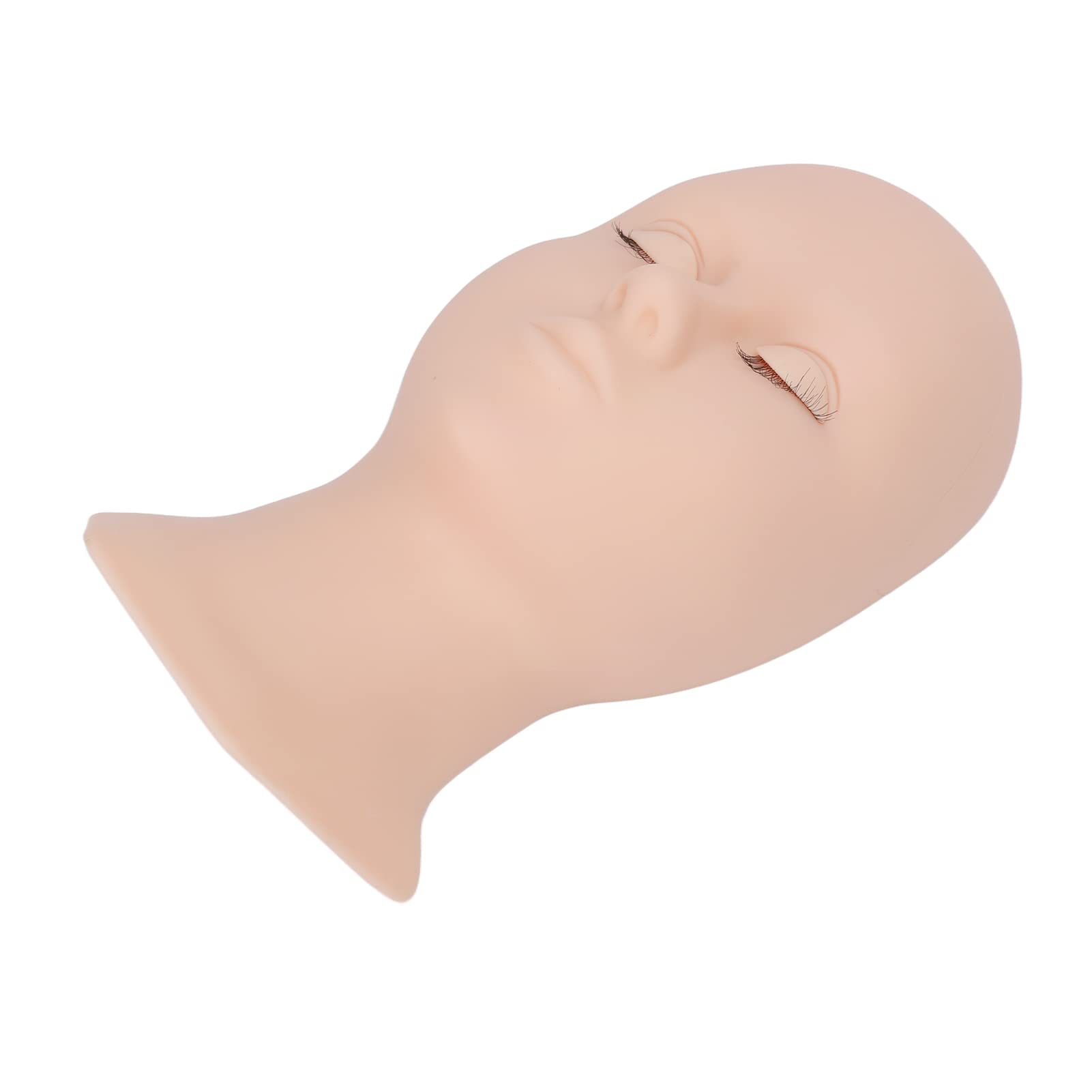 Professional Silicone Lash Mannequin Head with 3 Pairs Removable Eyelids - Double Eyelid Pink Makeup & Eyelash Extension Practice Head for Cosmetology Training - Perfect for Salon Students & Beauty Professionals