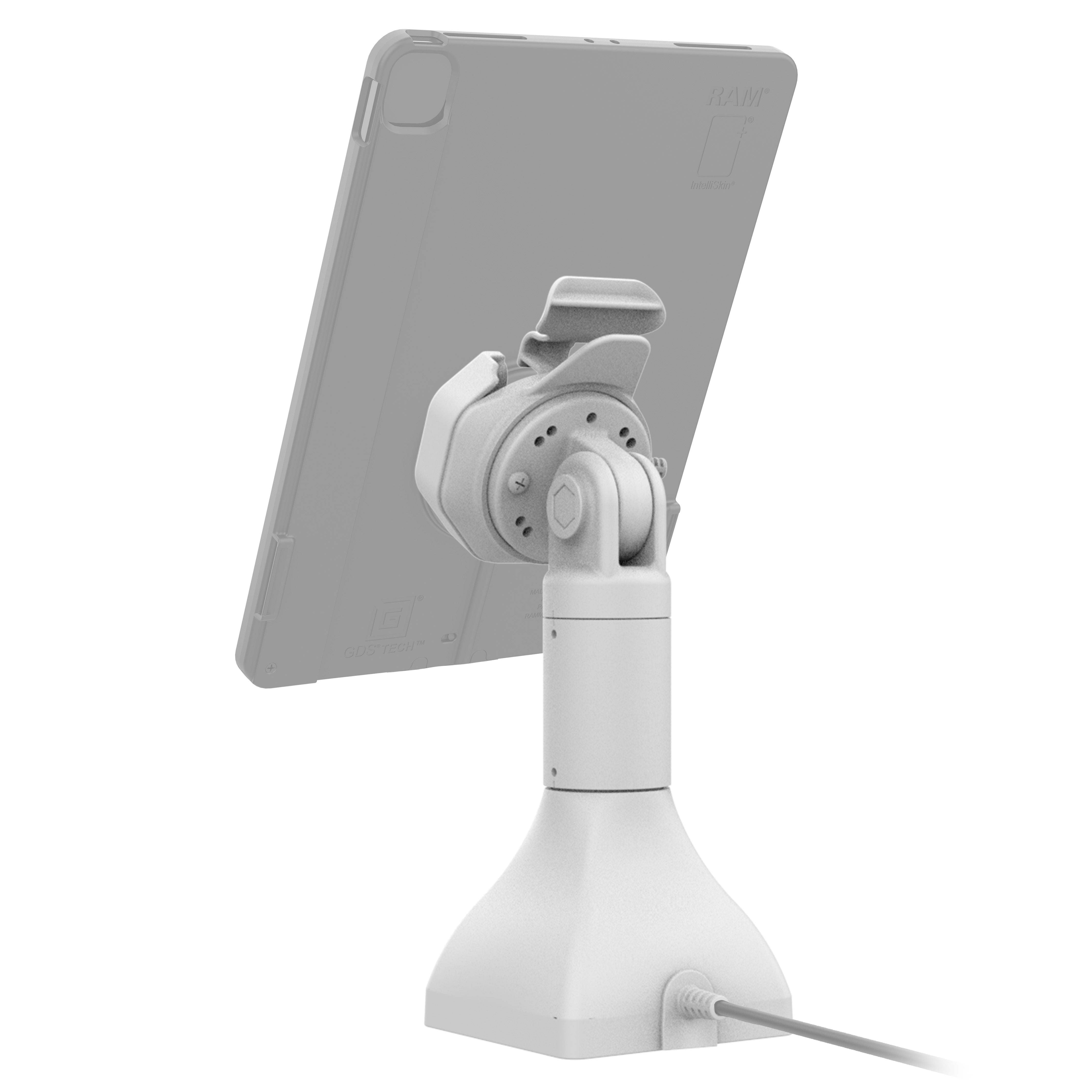 GDS® Uni Conn™ Powered 7 Pedestal Dock with USB-C Ports in Gray - RAM GDS DOCK D11 7 U3C GRY - Ideal for Office Workstations & Multi-Device Charging Stations