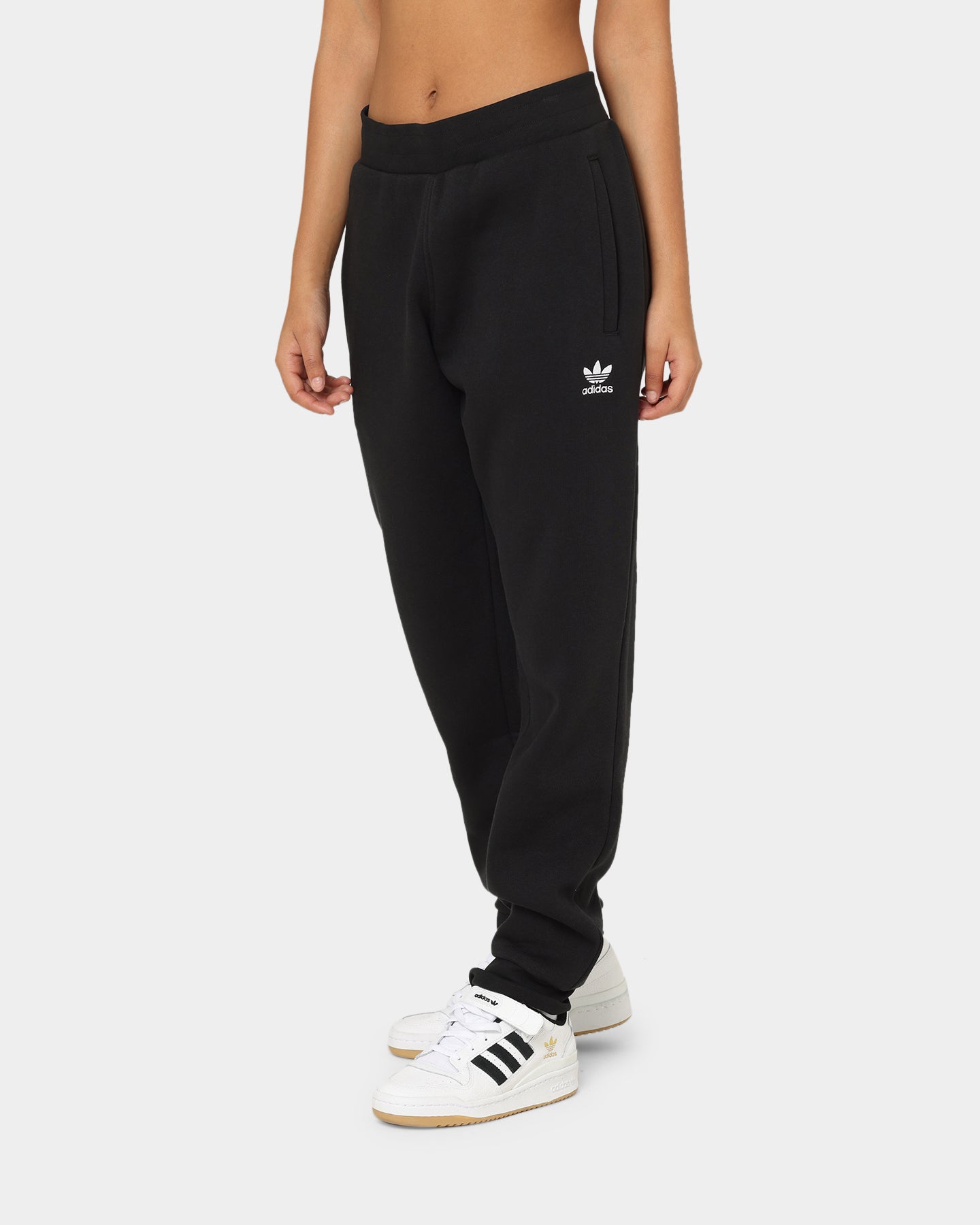 Adidas Essentials Trefoil Sweatpants for Men & Women - Black Cotton Jogger Pants with Side Pockets - Perfect for Gym, Running, Lounge & Casual Wear