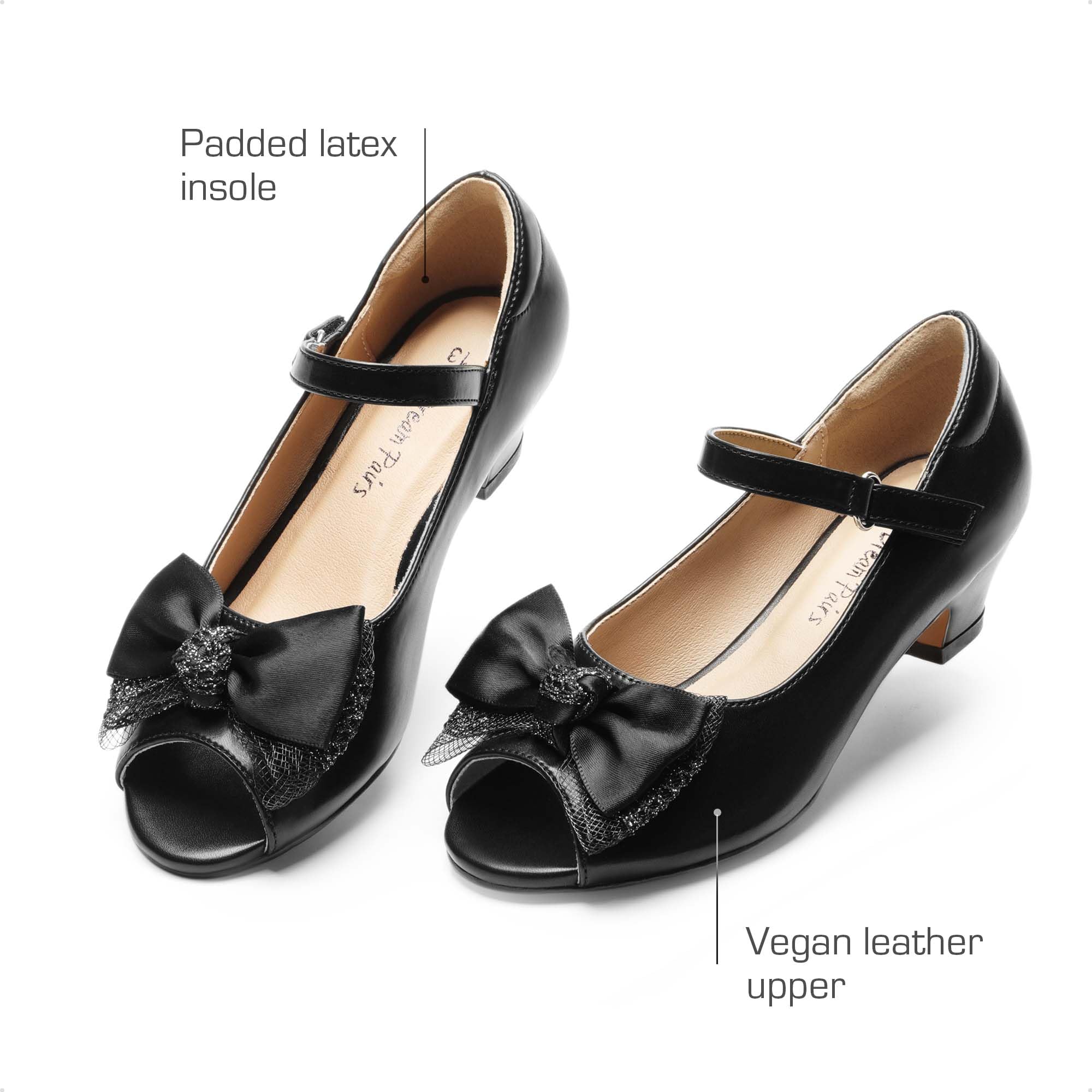 DREAM PAIRS Girls Dress Heels & Flats - Bow Flower Princess Shoes for Wedding, Party, Special Occasions - Toddler to Big Kid Sizes