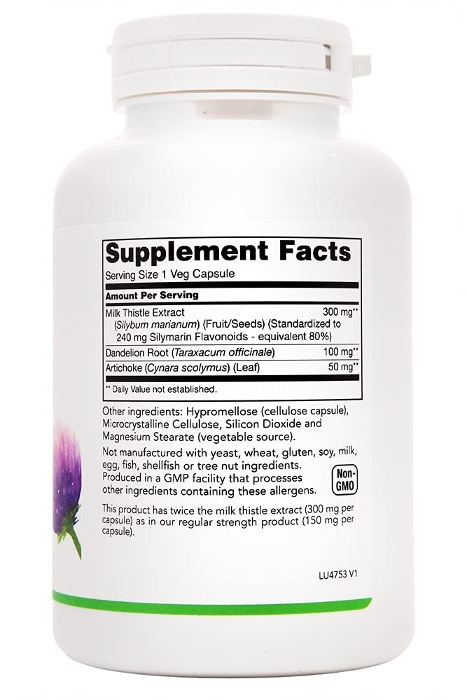 High Potency Milk Thistle 300mg - 200 Vegan Capsules for Liver Detox & Support, Herbal Supplement for Digestive Health & Antioxidant Benefits - Perfect for Daily Wellness Routine