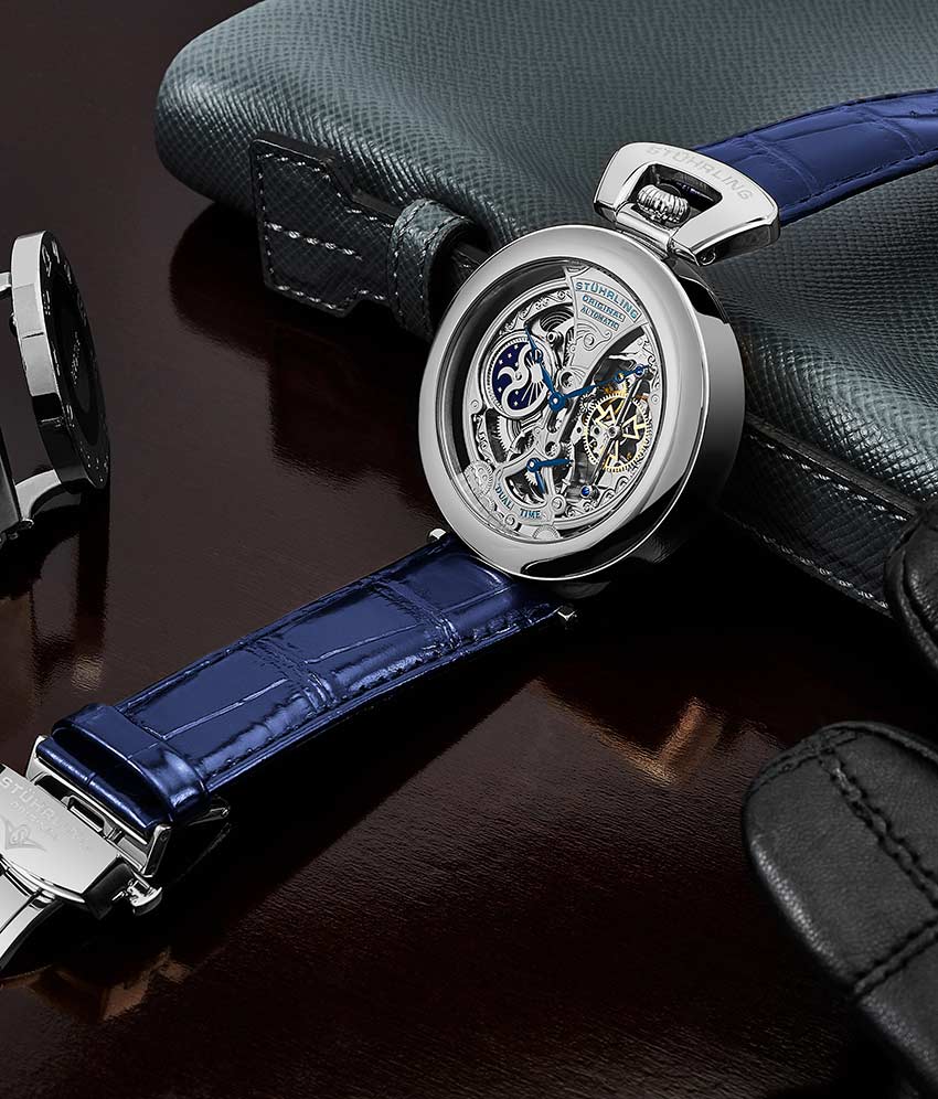 Emperor's Grandeur 127A Automatic 49mm Skeleton Watch for Men - Luxury Mechanical Timepiece with Open Heart Design - Perfect for Formal Events, Business Meetings & Special Occasions