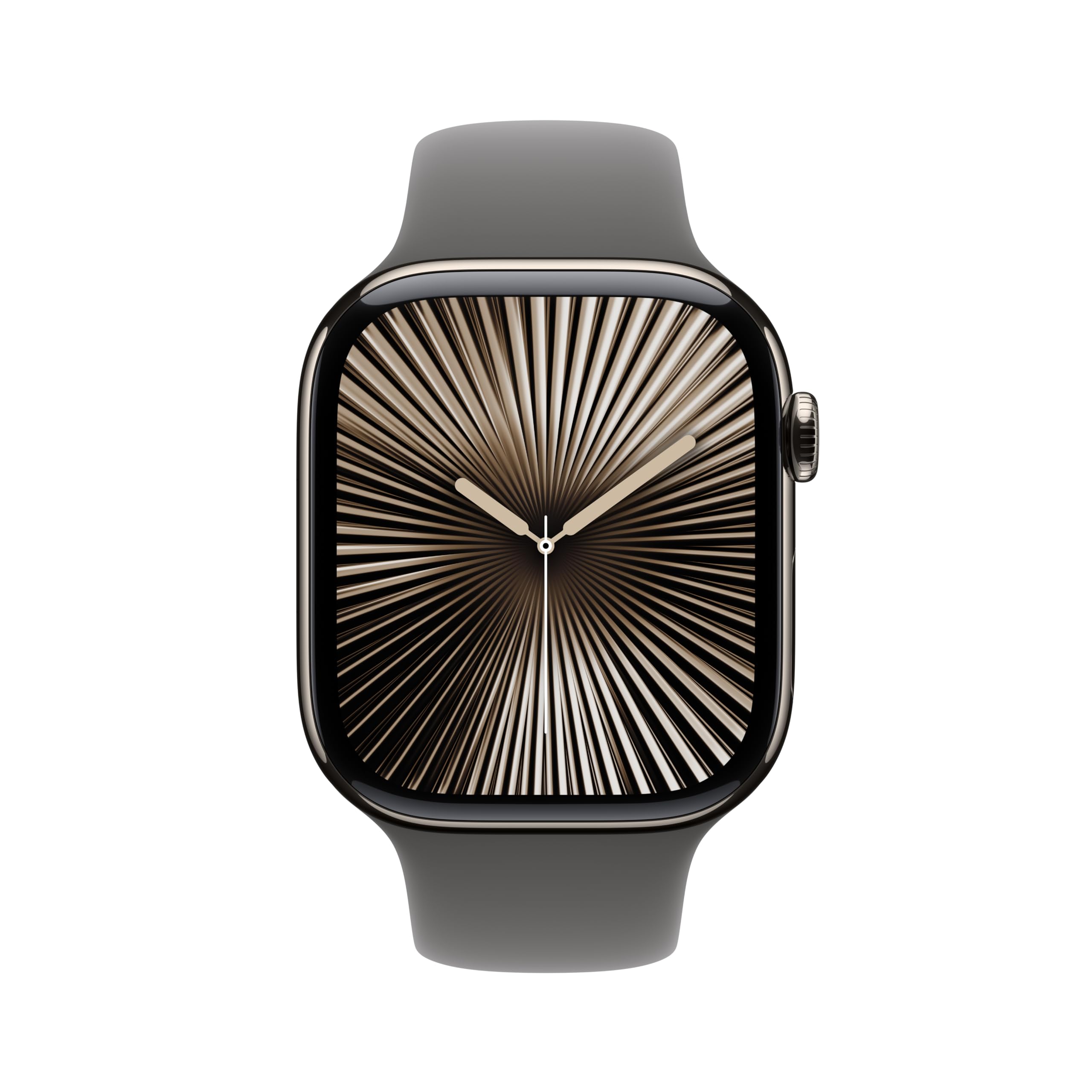 Apple Watch Series 10 [GPS + Cellular 46mm] Smart Watch with Natural Titanium Case & Stone Grey Sport Band - Fitness Tracker, ECG App, Always-On Retina Display, Water Resistant - Perfect for Workouts, Swimming & Everyday Wear