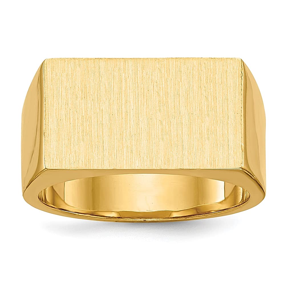 14K Yellow Gold Men's Signet Ring - Classic Luxury Jewelry for Men, Gifts for Dad, Husband & Boyfriend - Perfect for Weddings, Anniversaries & Special Occasions