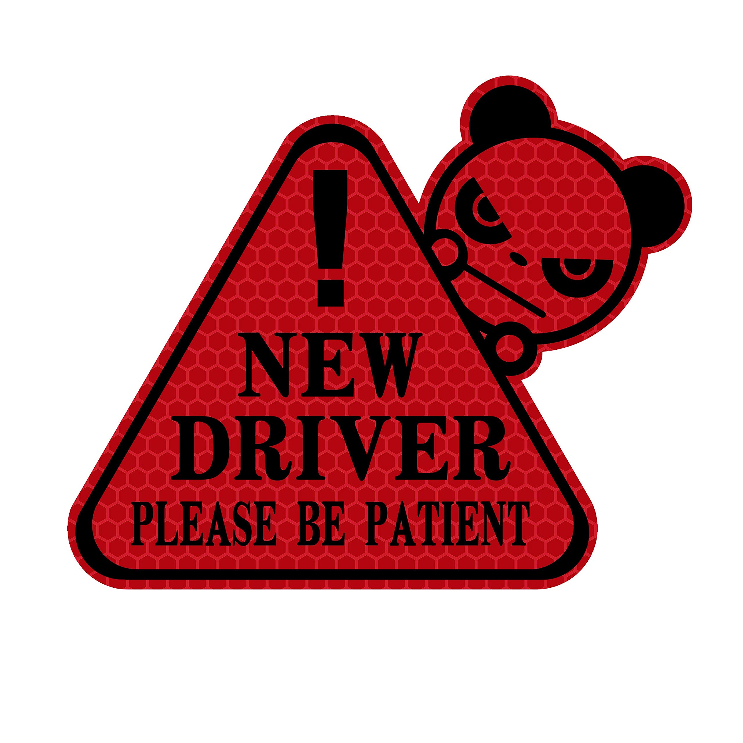 Funny New Driver Sticker for Car - Reflective Waterproof Student Driver Decal (Red) - Perfect for Graduation Gifts & Beginner Driver Safety