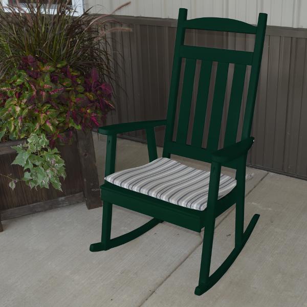 A&L Furniture Yellow Pine Classic Porch Rocker - Solid Wood Rocking Chair for Outdoor Patio, Garden, and Front Porch Relaxation | Perfect for Reading, Sunbathing & Enjoying Morning Coffee