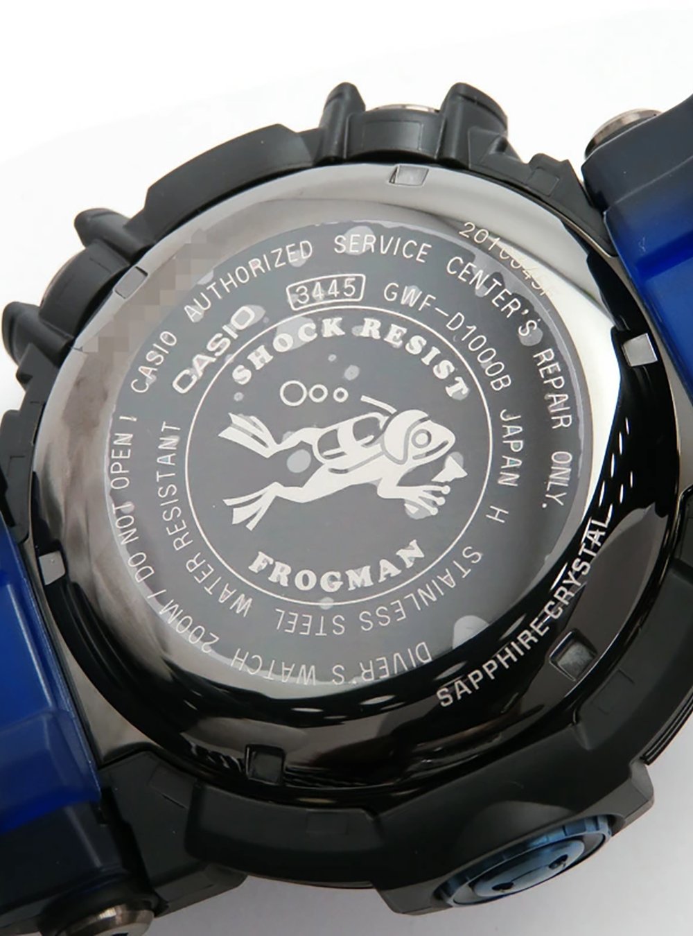 CASIO G-Shock Master of G Frogman GWF-D1000B-1JF Digital Dive Watch with Depth Sensor - Made in Japan - Waterproof 200M - Solar Powered - For Scuba Diving, Snorkeling & Extreme Sports