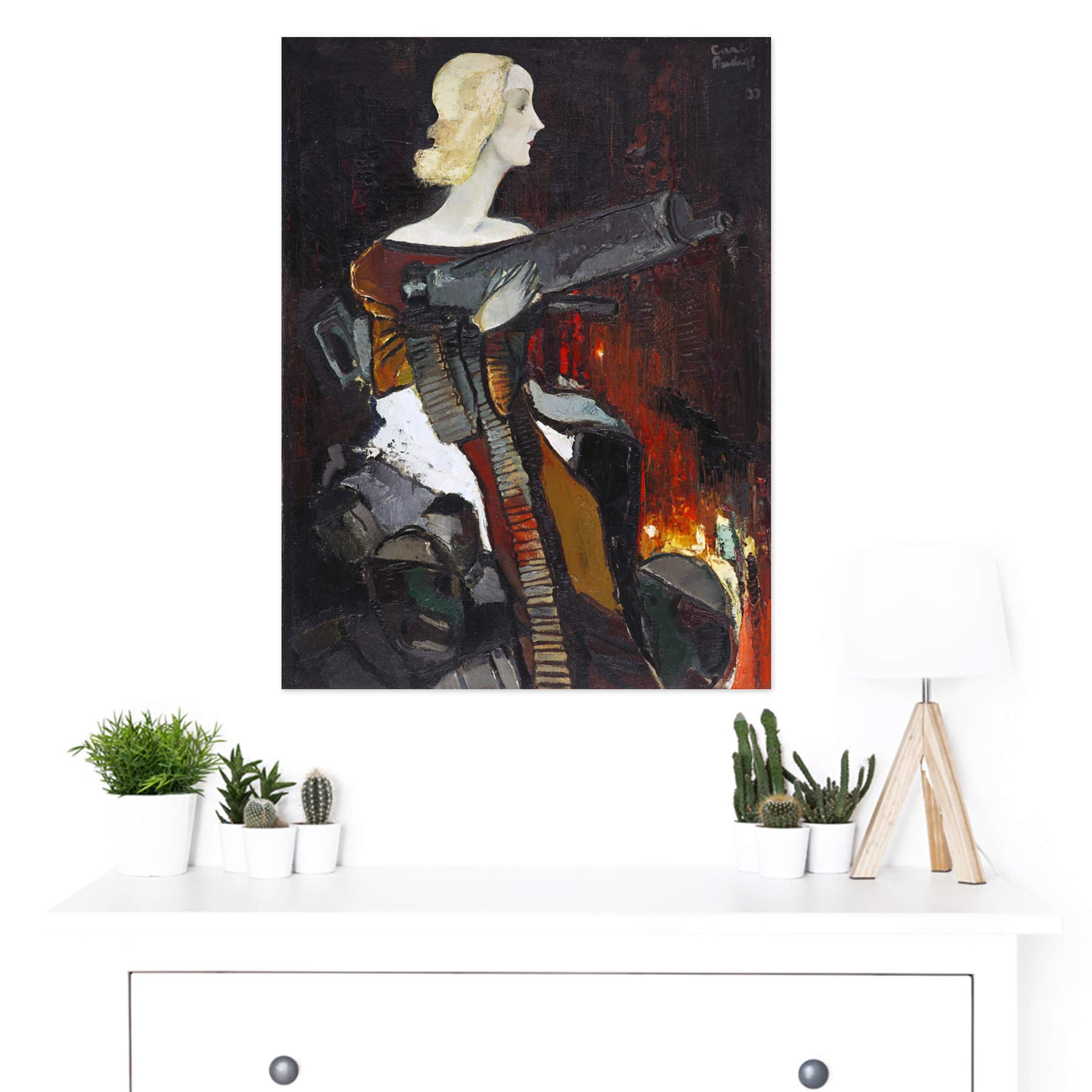 Padegs Madonna Machine Gun Painting - Large Wall Art Print, Premium Canvas Mural for Living Room, Bedroom & Office Decor