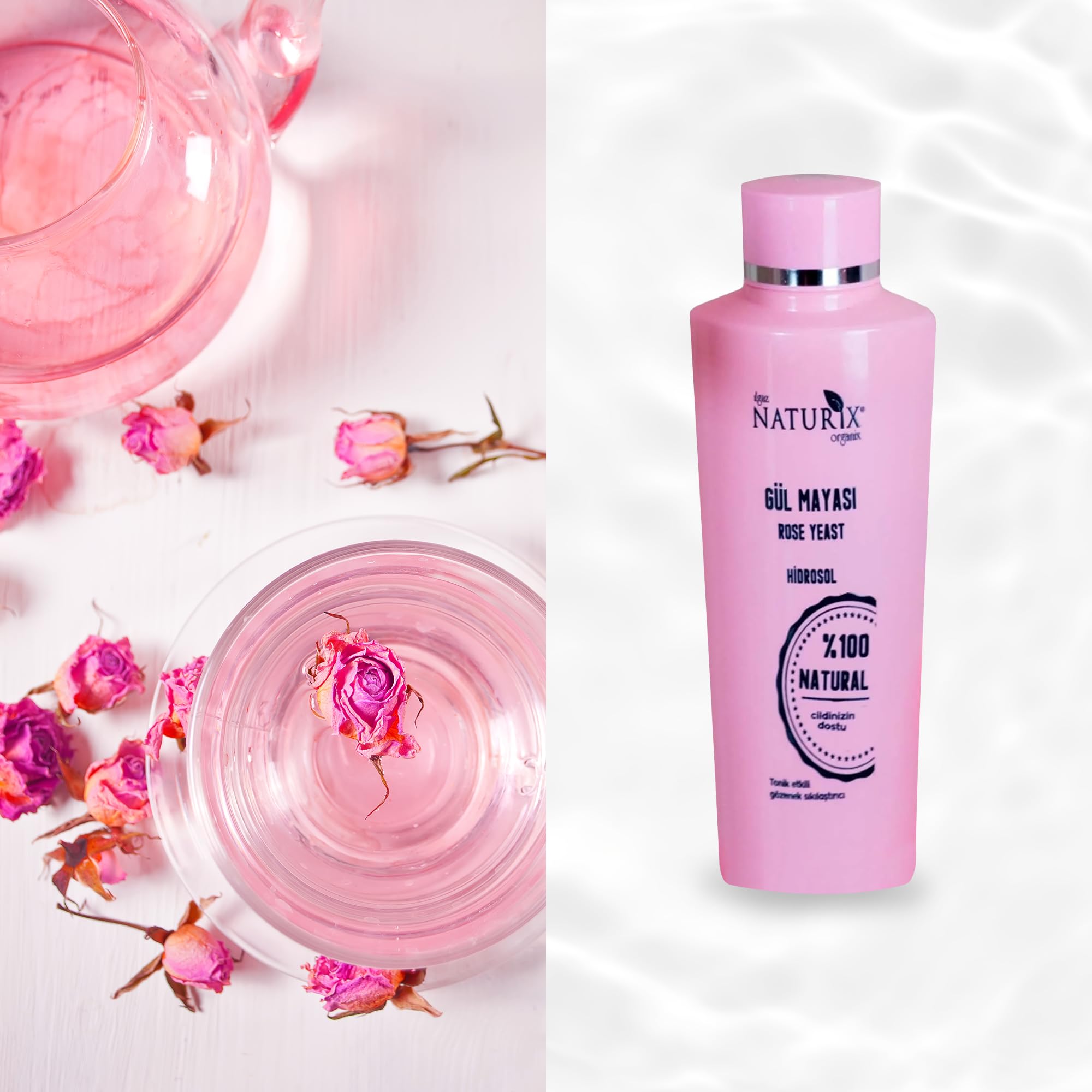 Rose Yeast Facial Cleanser for Glowing Skin - Deep Cleansing, Moisturizing & Pore Tightening | Rose Water Makeup Remover | Perfect for Daily Skincare & Post-Makeup Cleansing