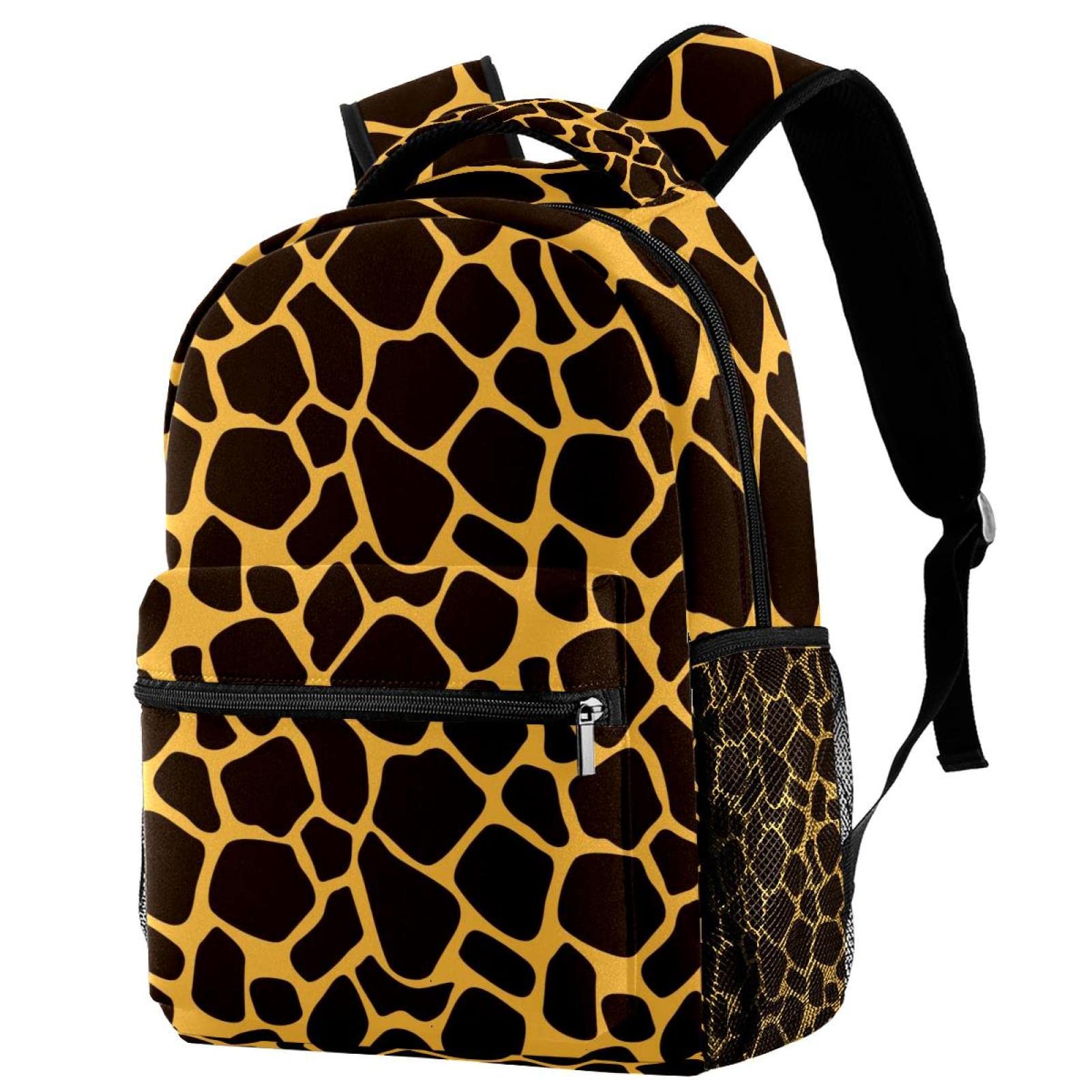 Large Giraffe Print Canvas Backpack for Boys & Girls - Durable School Bag with Multiple Pockets - Perfect for School, Travel & Outdoor Adventures