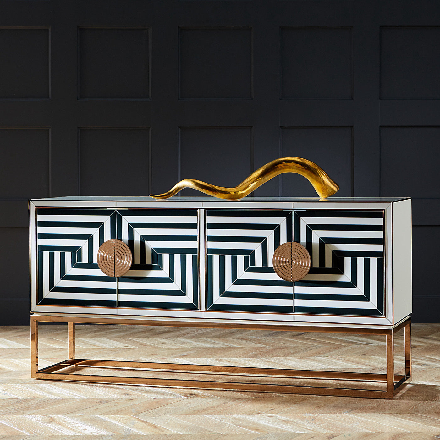 Op Art 64 Credenza Mid Century Modern Sideboard - Stylish Storage Cabinet for Living Room, Dining Room & Entryway