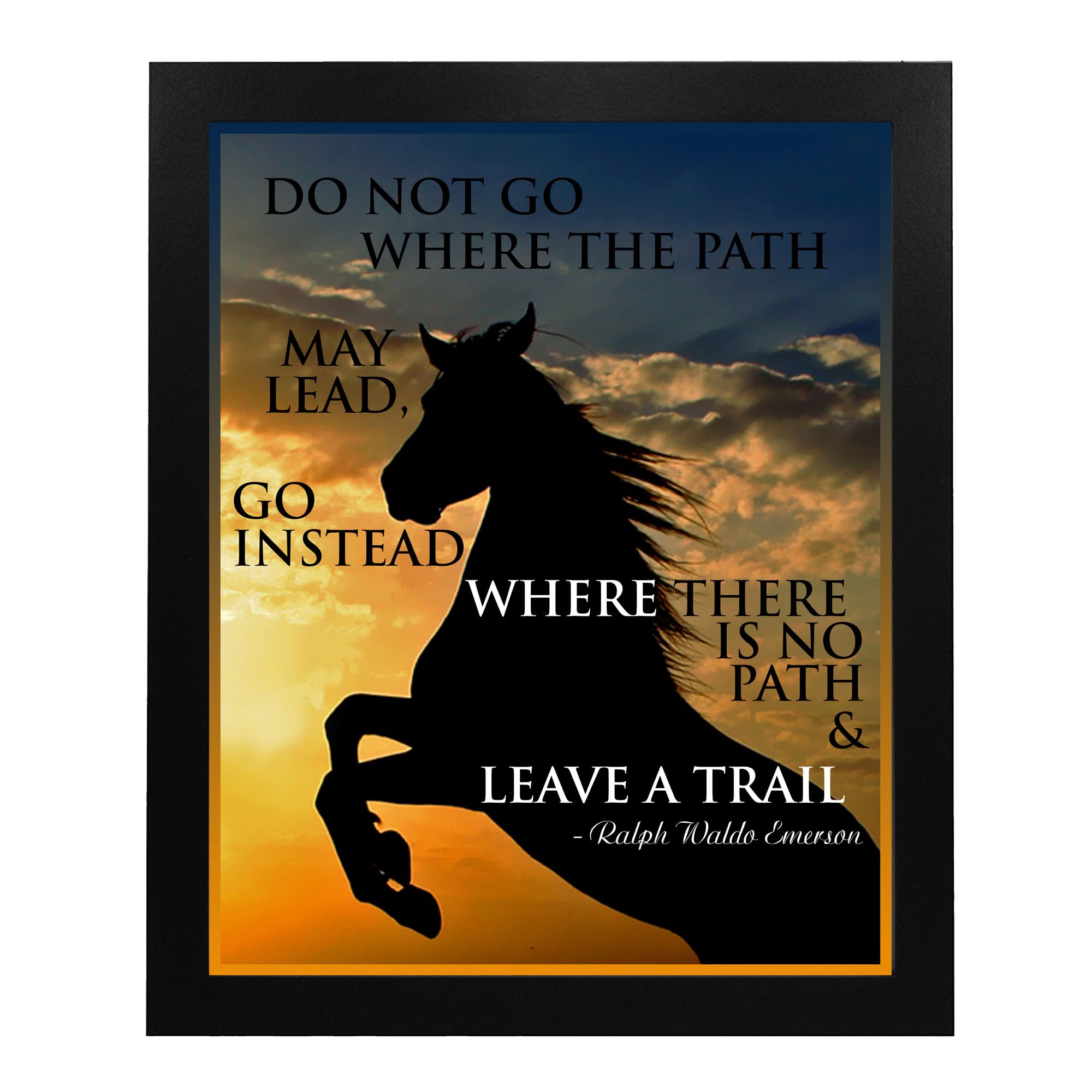 Ralph Waldo Emerson Sunset Horse Motivational Wall Art Print - Inspirational Home & Office Decor for Living Room, Bedroom - Unframed 8x10 - Perfect for Study Spaces & Meditation Rooms