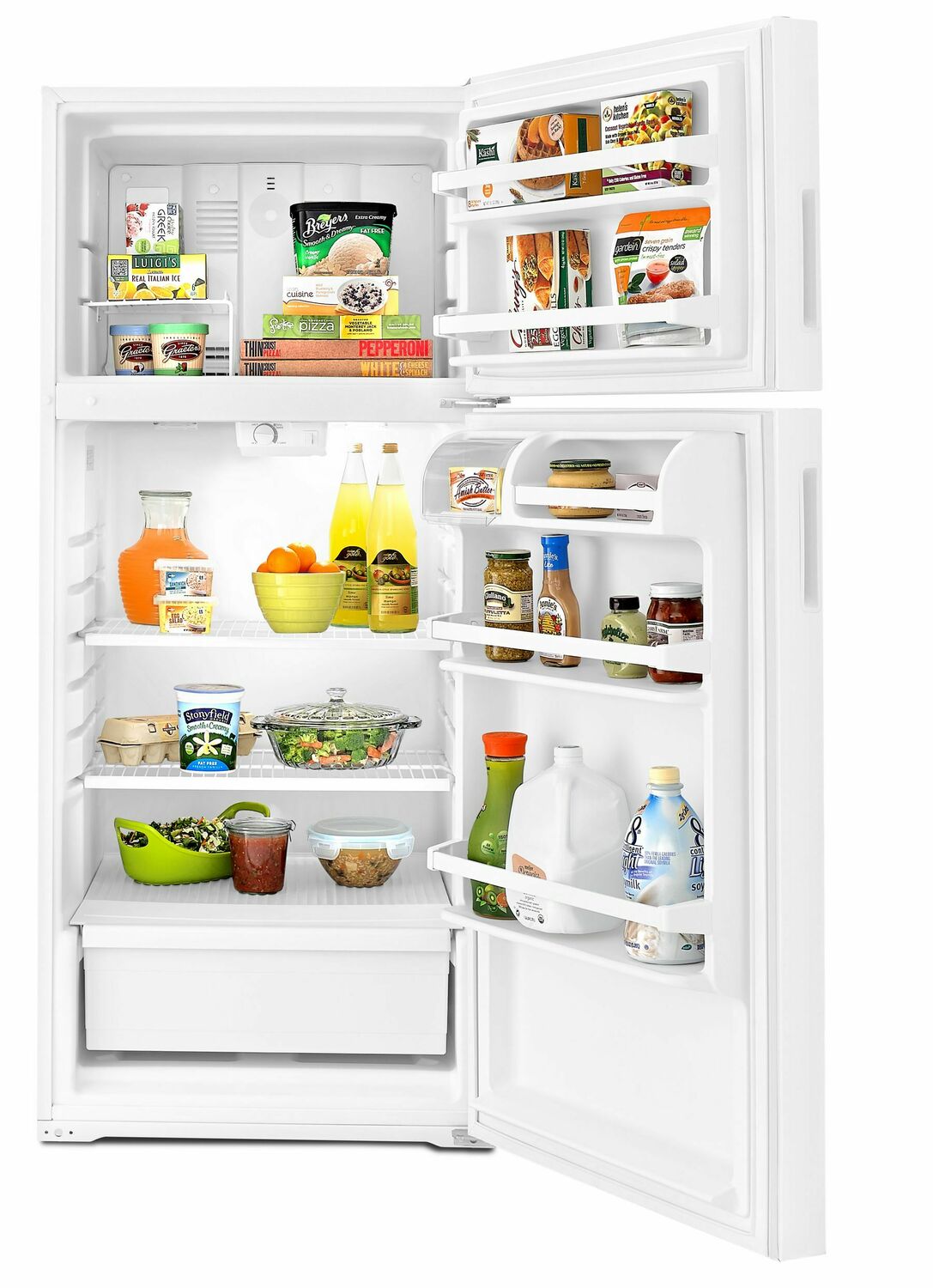 Amana ART104TFDW 28 Inch Top Freezer Refrigerator with Dairy Bin - White | Energy Efficient Home Appliance for Kitchen, Apartment & Office Use