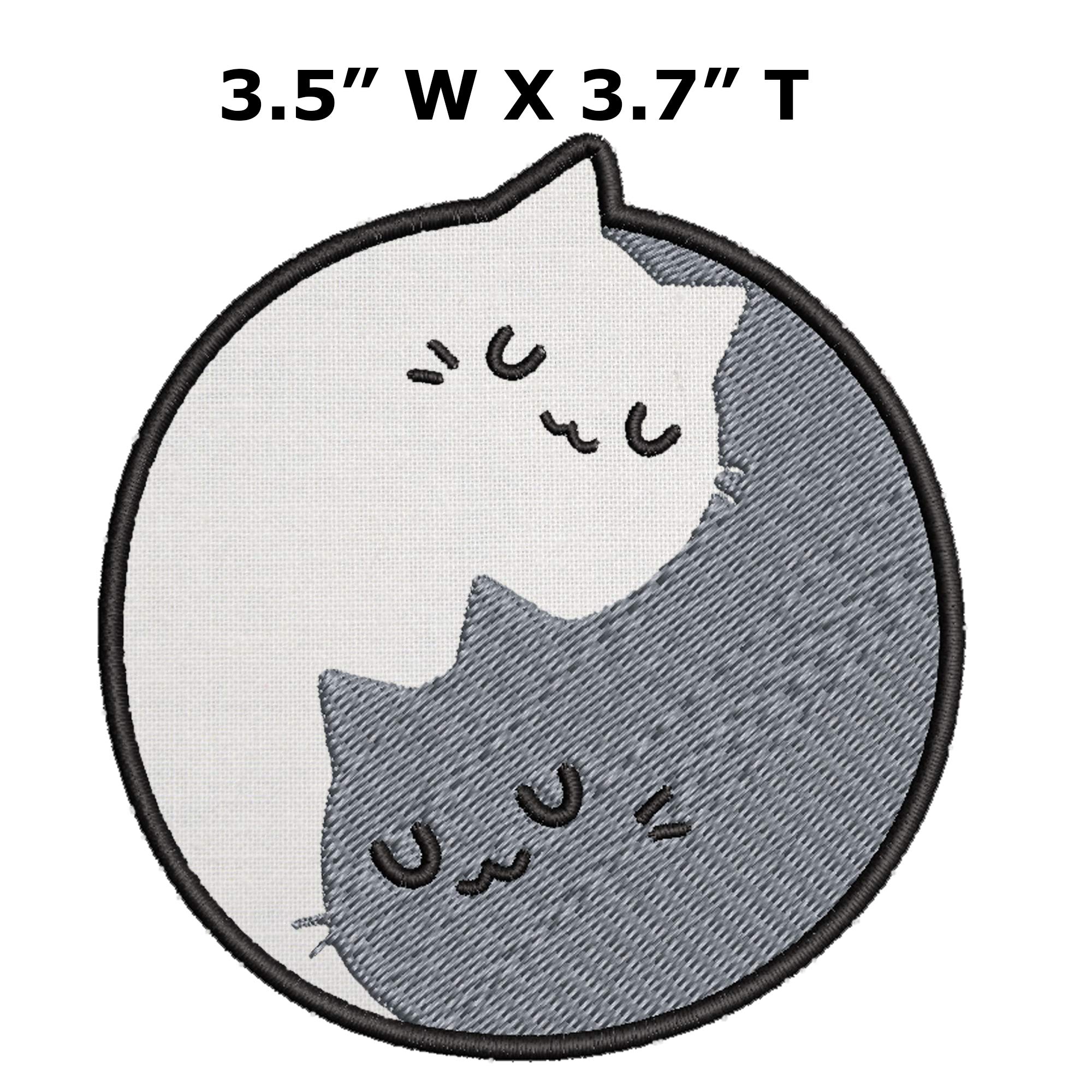 Yin Yang Cat Kung Fu Iron On Patch - Chinese Tao Balance Symbol DIY Embroidered Applique for T-Shirts & Costumes | Perfect for Martial Arts Fans, Cosplay & Unique Fashion Statements