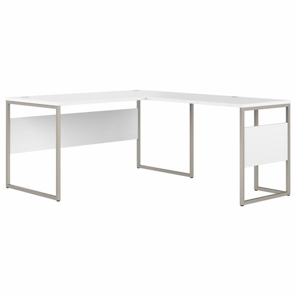 Bush Business Furniture Hybrid L-Shaped Desk with Sturdy Metal Legs - Perfect for Home Office, Small Spaces & Modern Workspaces