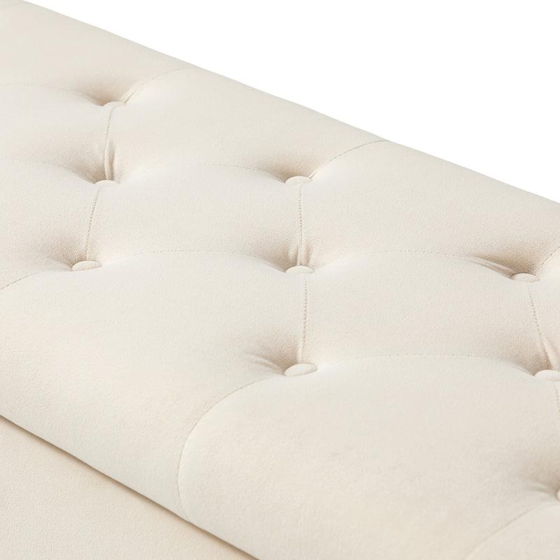 Lenore Upholstered Storage Bench with Cushion Seat - Modern Upholstered Ottoman for Bedroom, Living Room & Entryway - Multi-Functional Storage Furniture for Home Organization