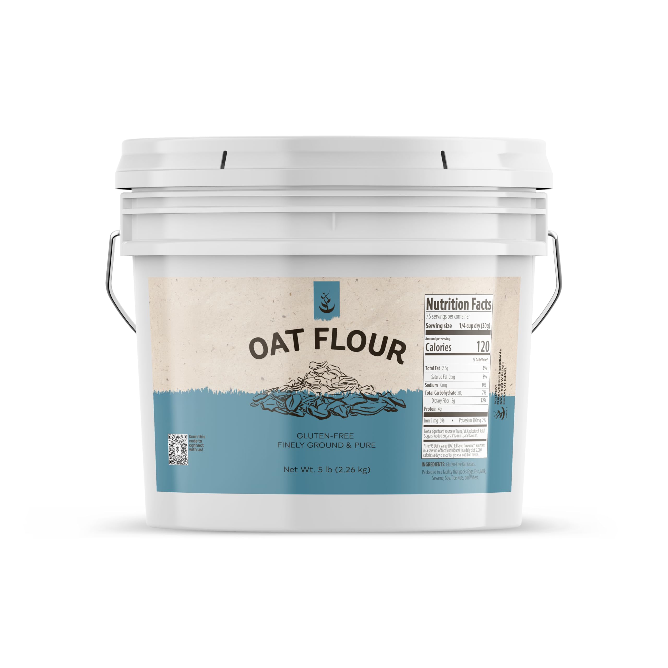 Organic Oat Flour (1 Gallon) - Gluten-Free, Non-GMO, Finely Ground for Baking - Perfect for Cookies, Bread & Pancakes - Pure & Natural Ingredient