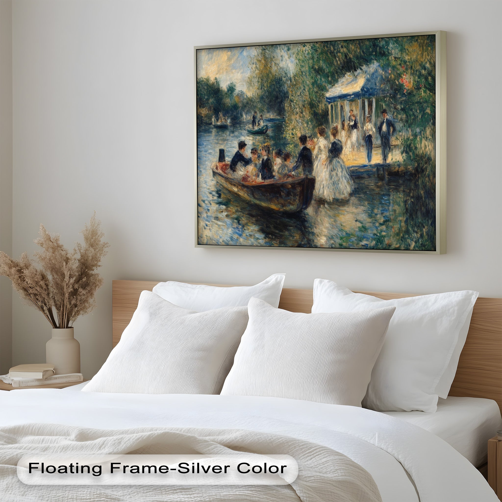 Afternoon Gathering by the River - Handmade Impressionist Oil Painting on Canvas - Perfect for Living Room, Bedroom, or Office Wall Decor