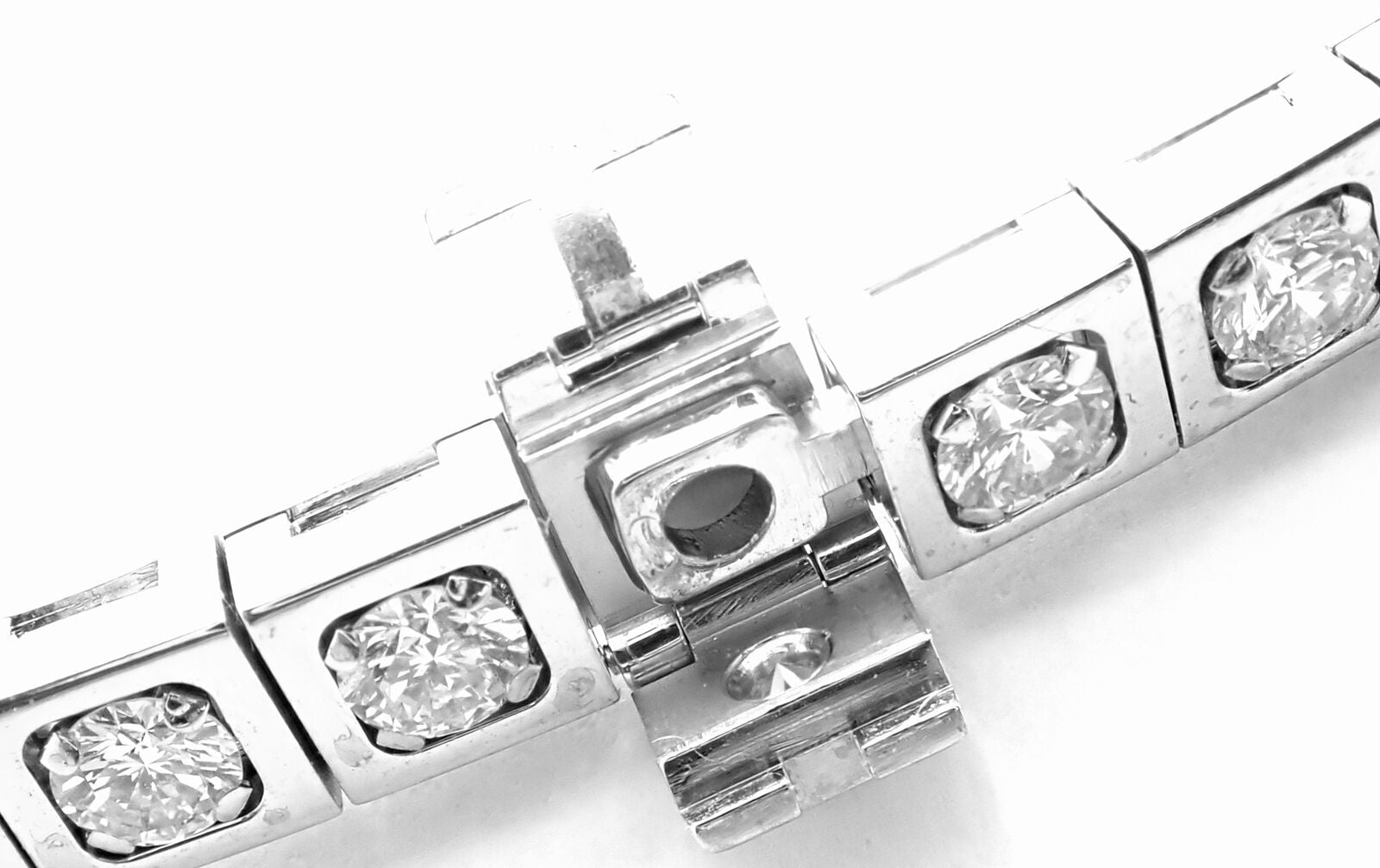 Authentic Cartier Tectonique 18k White Gold Diamond Tennis Necklace - Luxury Jewelry for Women, Elegant Gift for Anniversary & Special Occasions