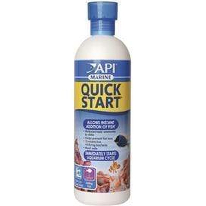 API Marine Quick Start 473ml (16oz) - Beneficial Bacteria for Saltwater & Reef Aquariums | Instantly Cycles New Tanks, Reduces Ammonia & Nitrite | Perfect for Fish, Coral & Live Rock Tanks