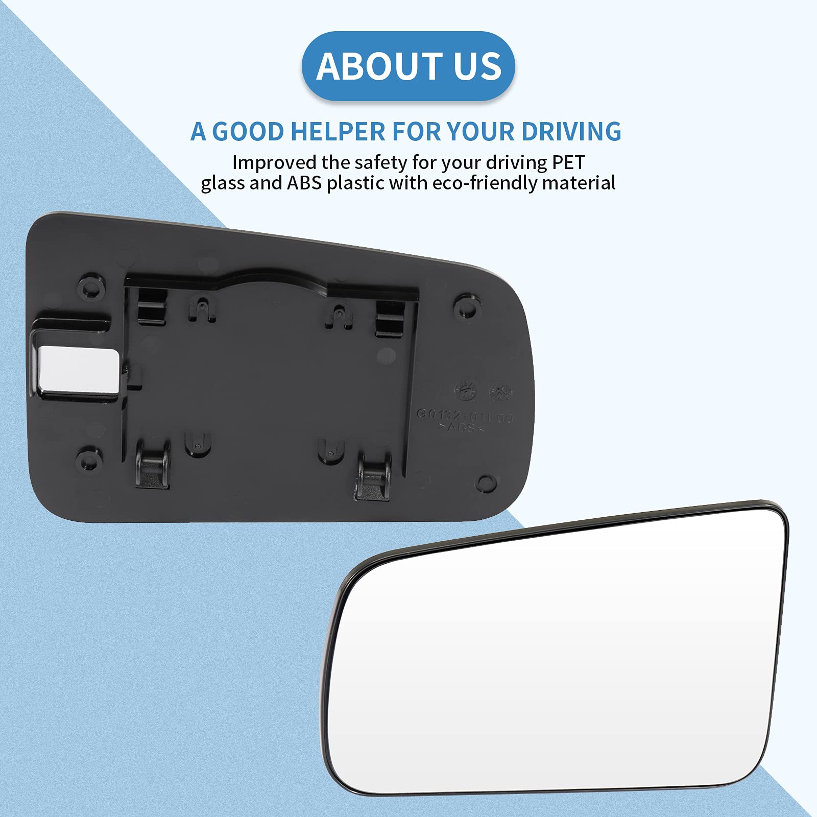 ECCPP Driver Side Exterior Mirror Glass Replacement for 2008-2011 Ford Focus - Left Side Rear View Mirror Glass, Perfect for Parking & Lane Changing Safety