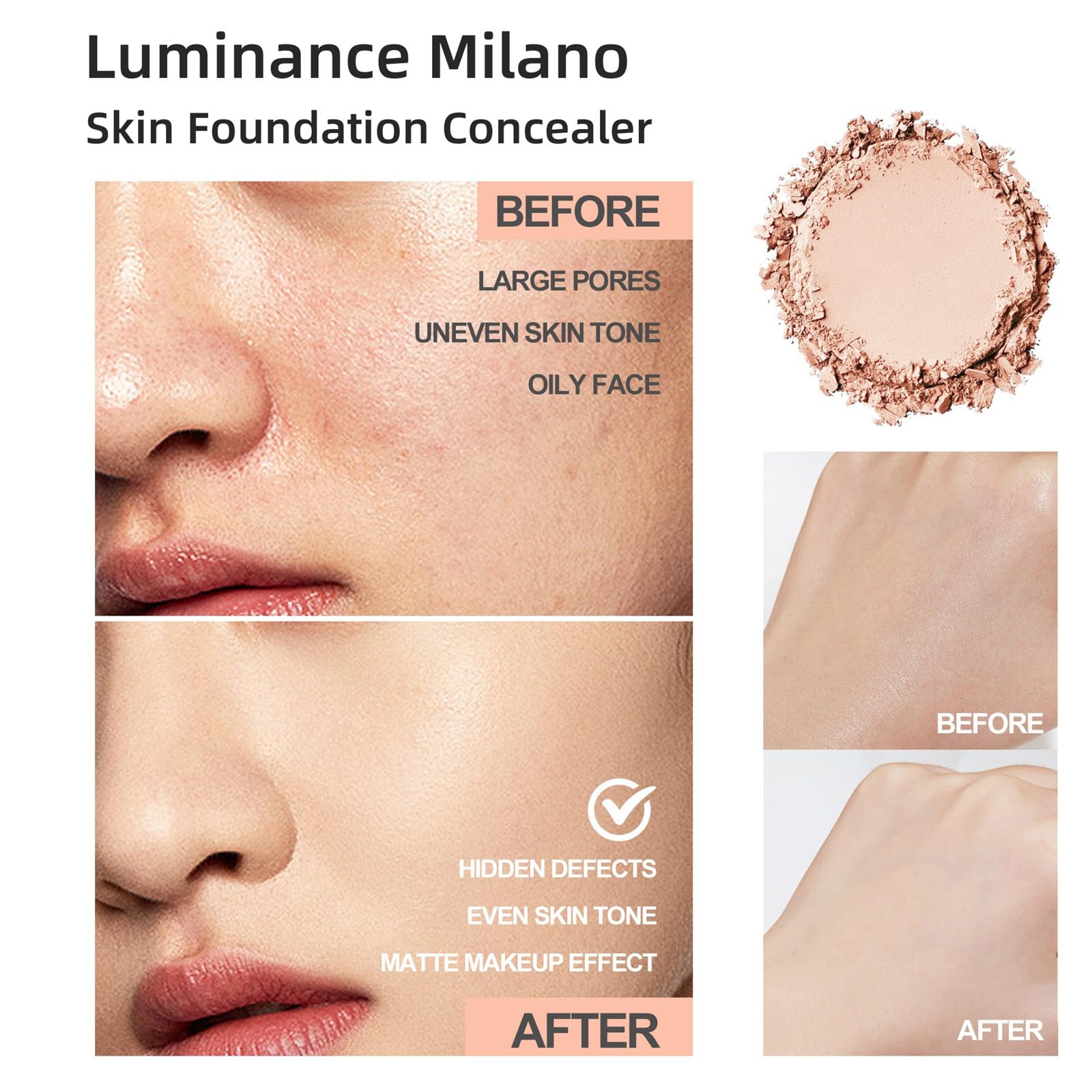 LUMINANCE MILANO Pink Blurring Setting Powder - Translucent Finishing Powder for All Skin Tones | Brightening Makeup for Fair to Dark Skin | Perfect for Daily Wear & Photo Shoots
