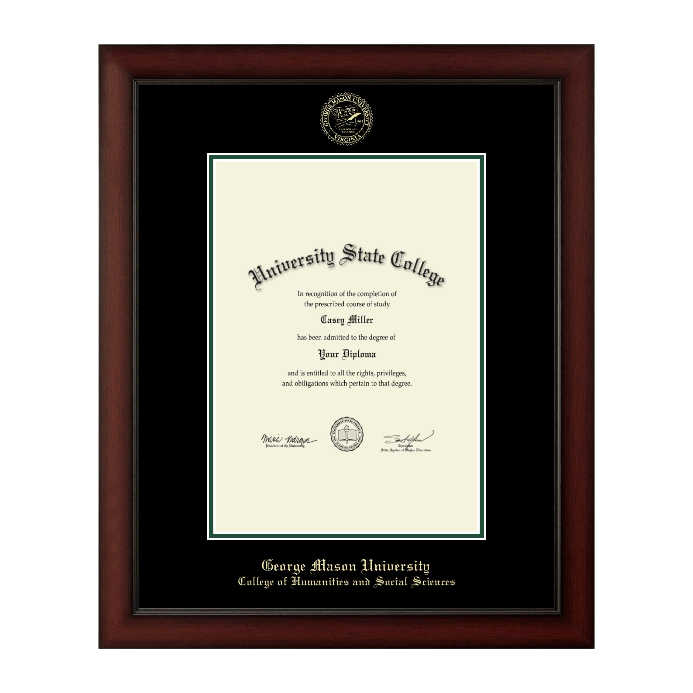 George Mason University Diploma Frame 10x14 Inches - Gold Embossed College Degree Display for Bachelor's, Master's & PhD - Perfect for Office Decor, Graduation Gifts & Wall Display