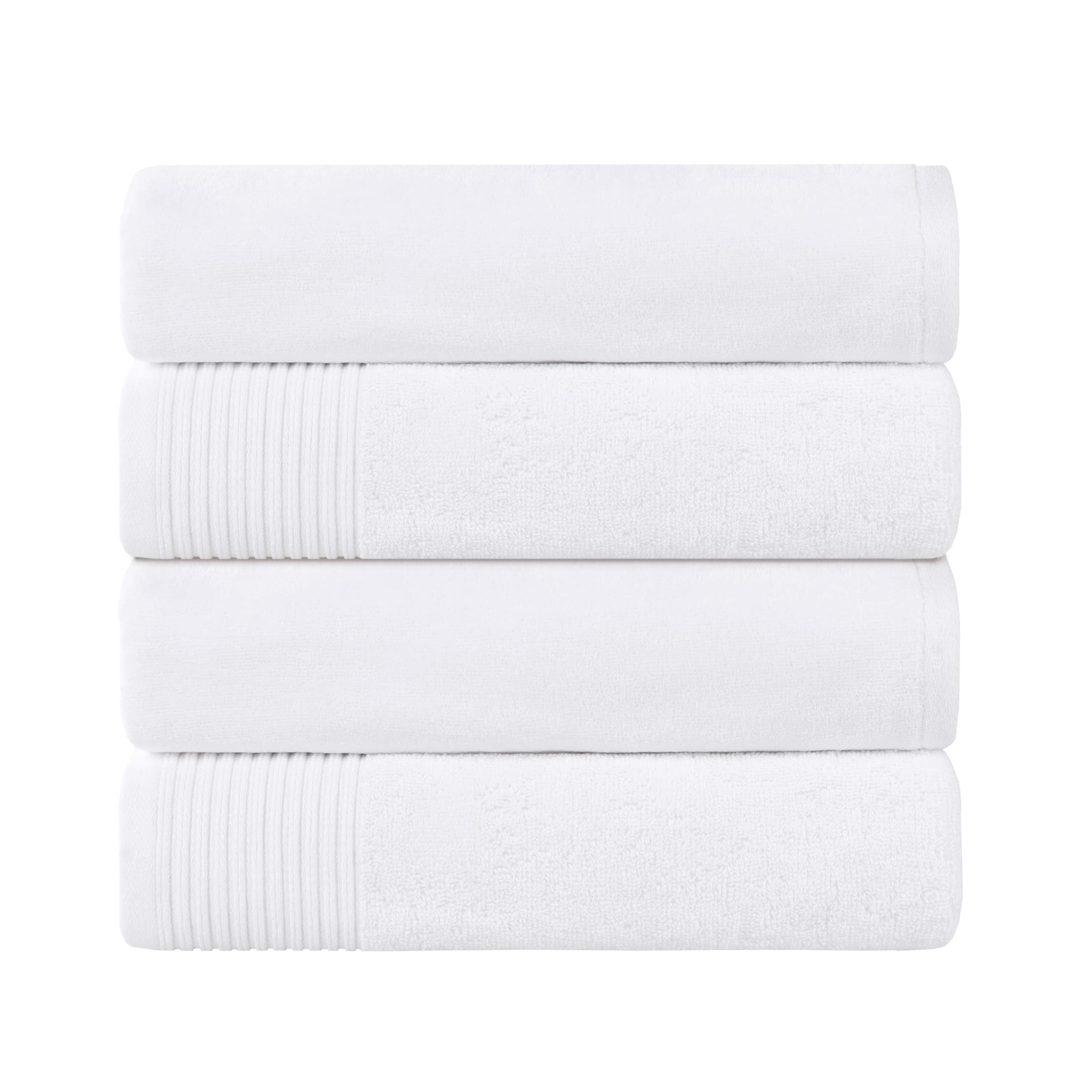 Premium 4-Piece Cotton Bath Towel Set - Soft & Absorbent Solid & Marble Design - Perfect for Spa, Bathroom & Luxury Home Decor
