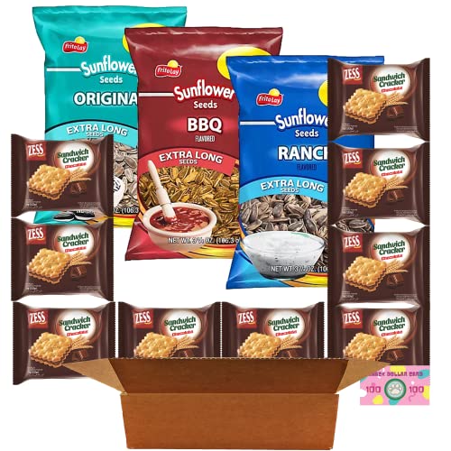 TrulSale Sunflower Seeds Variety Pack - Original, BBQ, Ranch Flavors (1.75oz Party Mix) | Healthy Snacks for Parties, Road Trips & Office Breaks