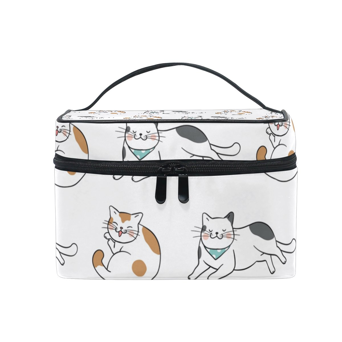 Doodle Cats Cosmetic Bag for Women - Cute Travel Makeup Train Case & Storage Organizer - Perfect for Travel, Gym, and Daily Essentials Organization