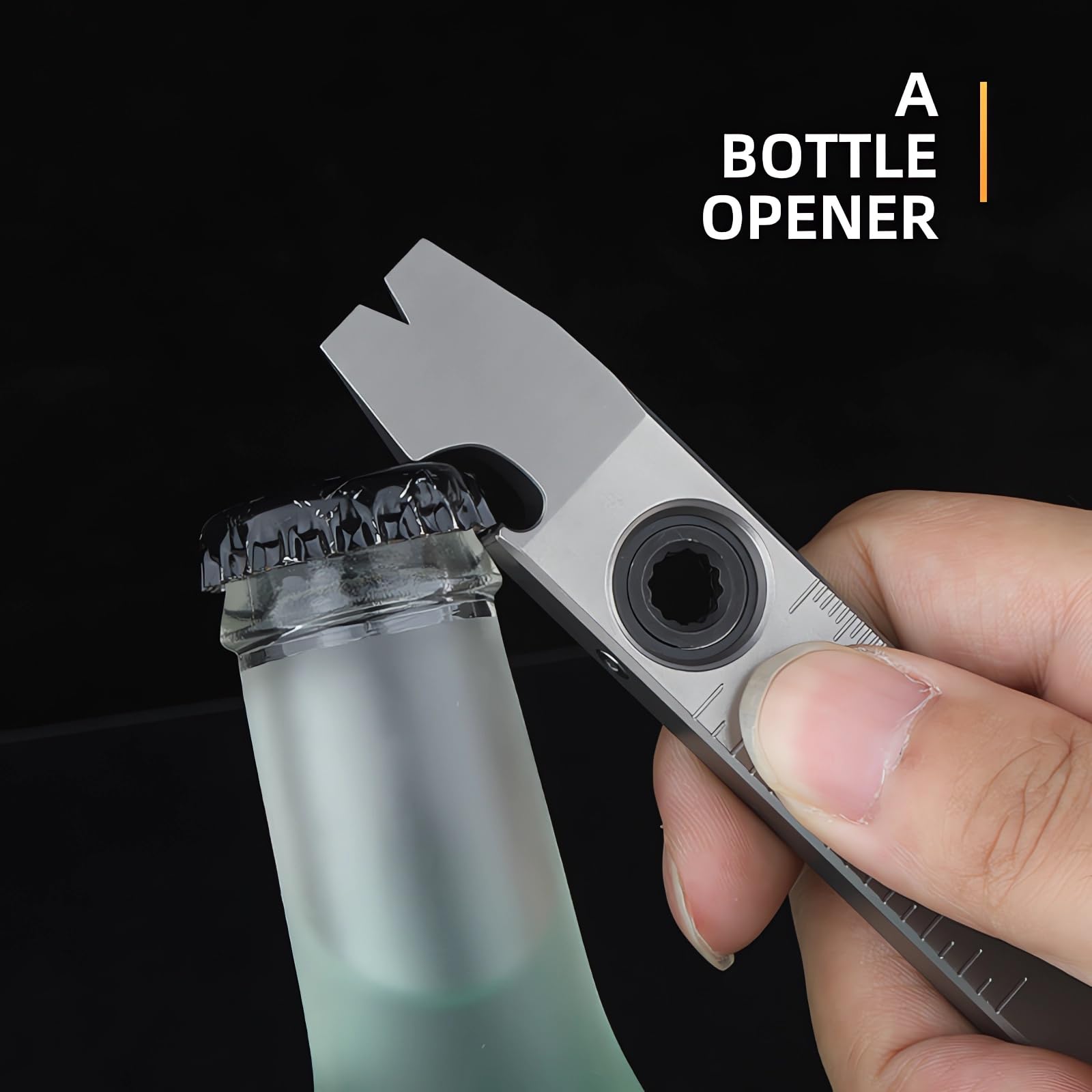 Premium Titanium Pry Bar Multi-Tool - EDC Pocket Tool with Bottle Opener, Wrench, Ratchet Screwdriver & Nail Puller | Compact Crowbar for Camping, Hiking, Survival & Everyday Carry