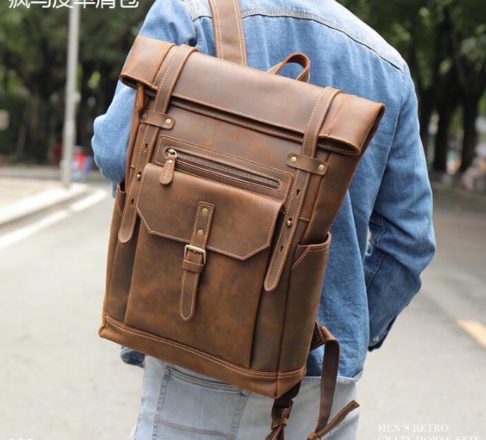 Genuine Brown Leather Backpack Purse for Women - Stylish & Durable Travel Bag for Work, School & Outdoor Adventures