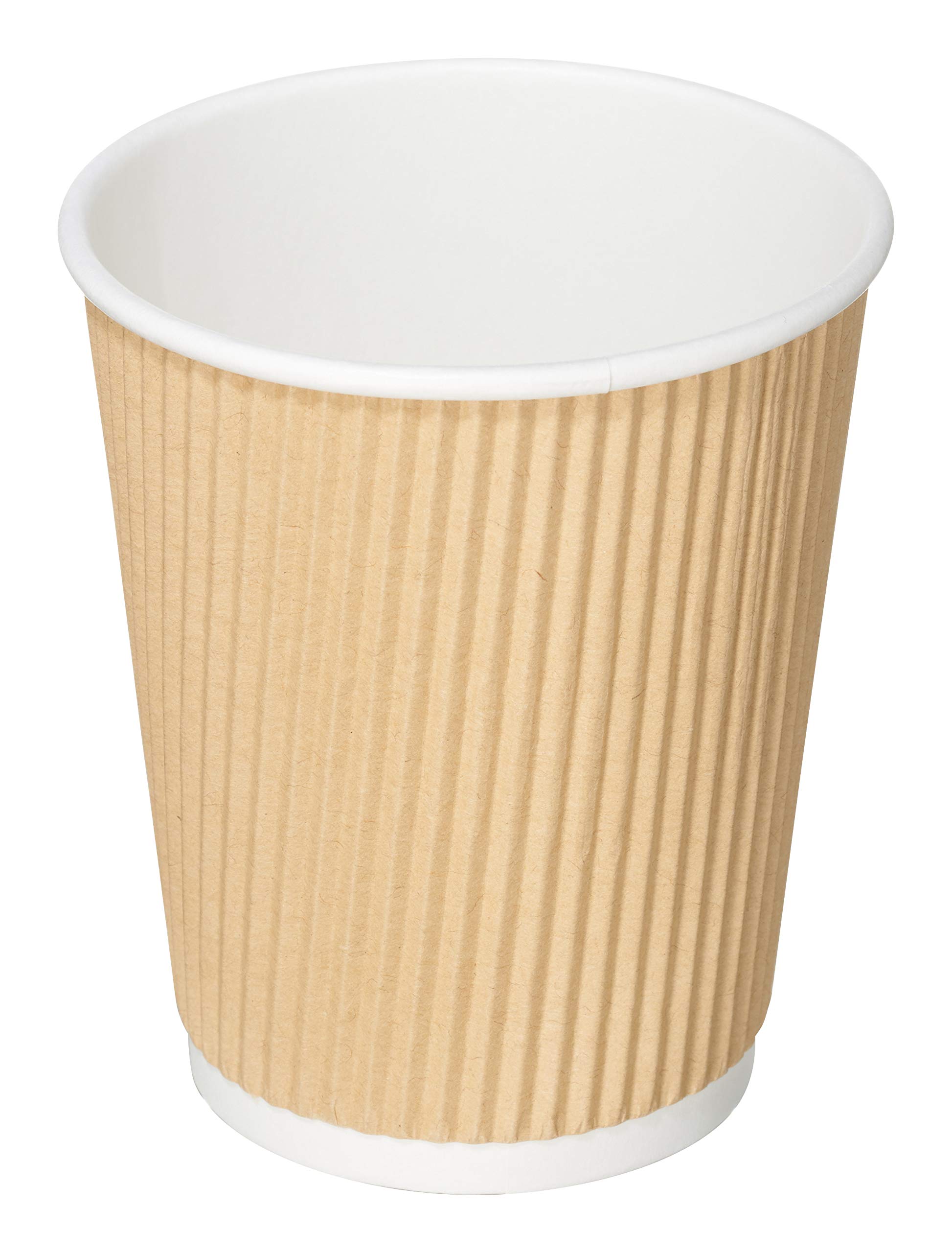 500-Pack 8 oz Ripple Wall Insulated Disposable Paper Coffee Cups - Double Walled Eco-Friendly Hot Beverage Cups for Coffee, Tea, Cafes & Takeout - Biodegradable & Leak-Proof for Home, Office, Coffee Shops & Catering Events