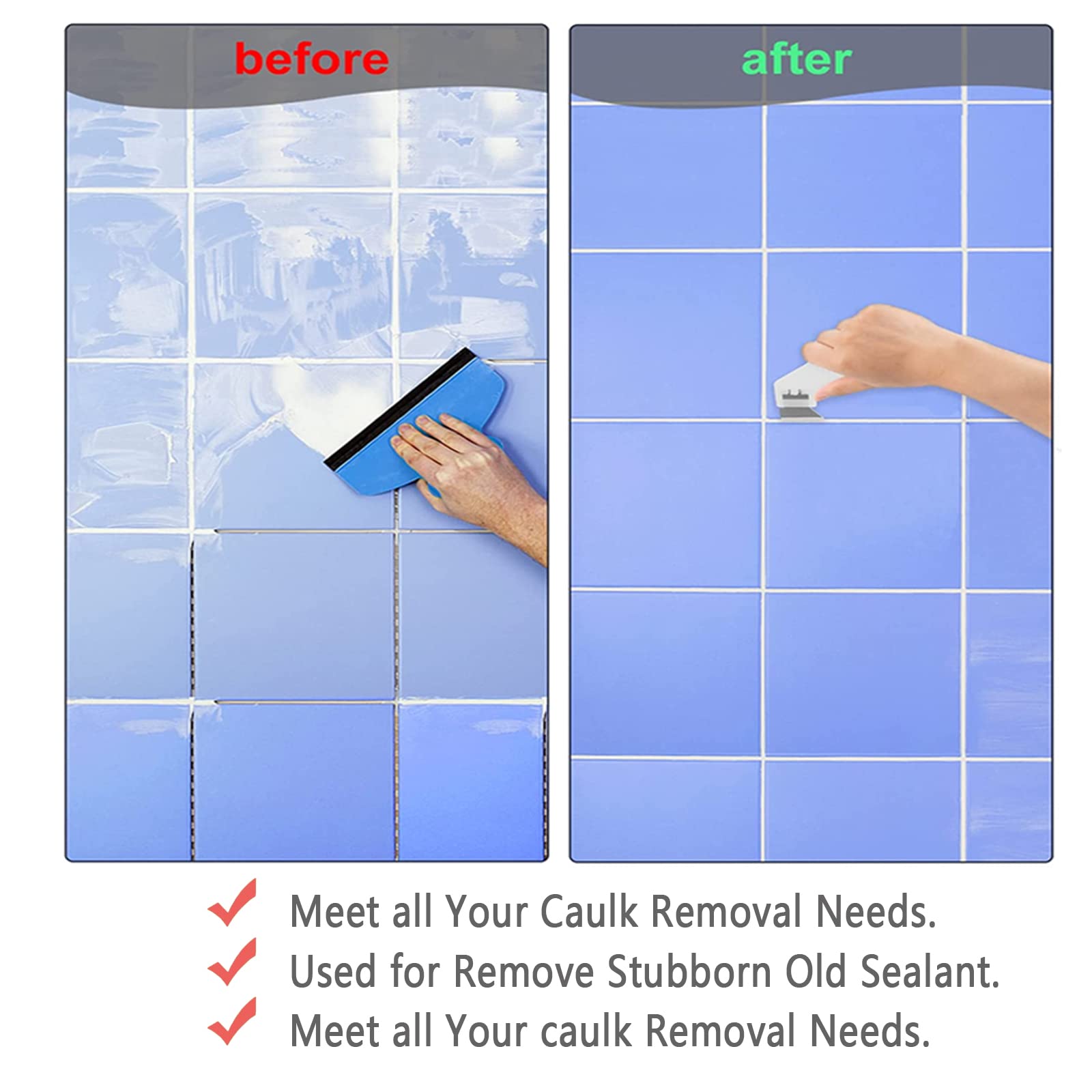 11-Piece Professional Caulking Tool Kit with Sealant Finishing Tools - Easy Silicone Caulking Guides, Caulk Removal & Fill Tools - Perfect for Bathroom, Kitchen & Window Sealing Projects
