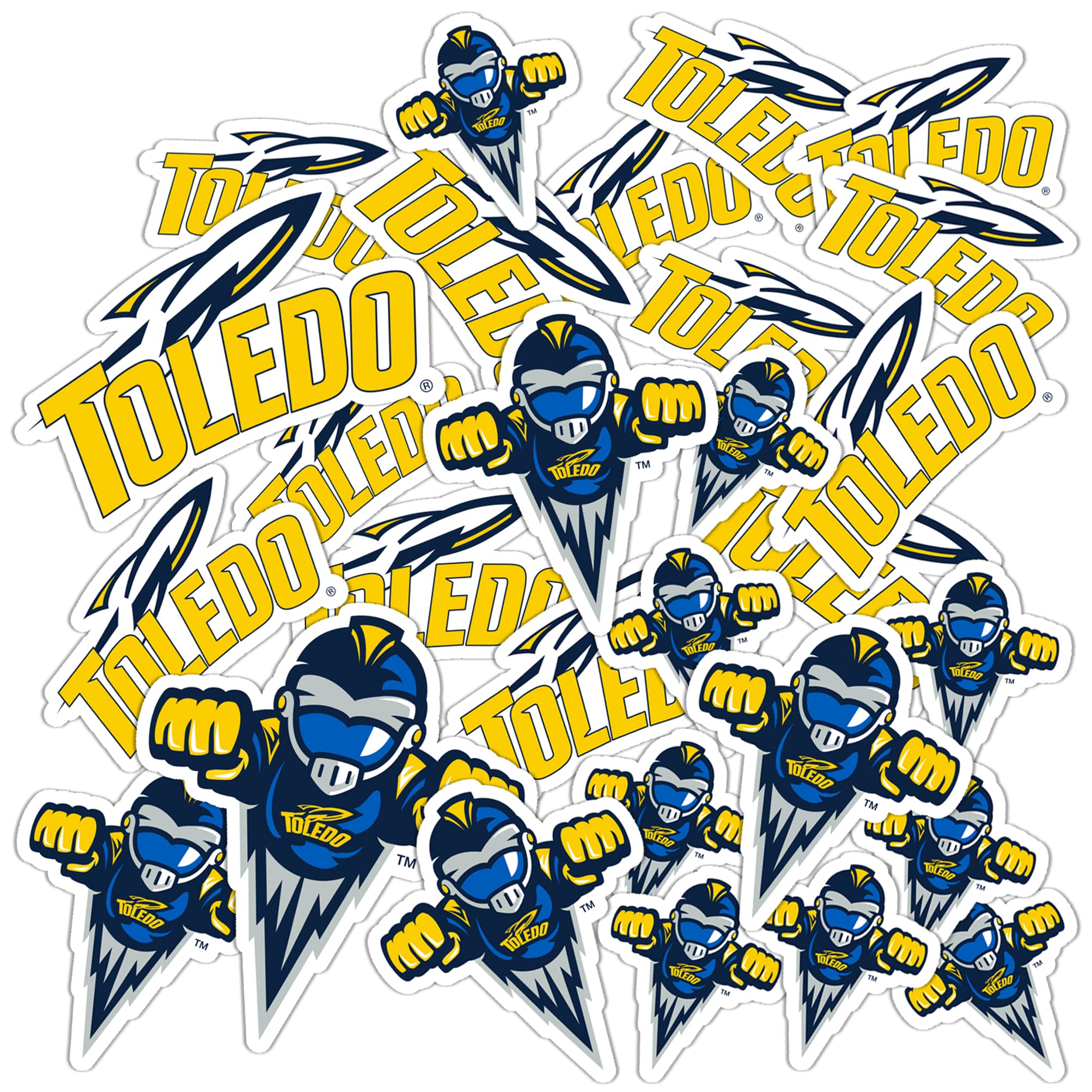 University of Toledo UT Rockets Vinyl Decals Sticker Sheet (13.39x10.98 Inch) - Desert Cactus Design for Laptop, Water Bottle, Car & Scrapbook - Perfect for College Pride, School Spirit & Fan Gifts