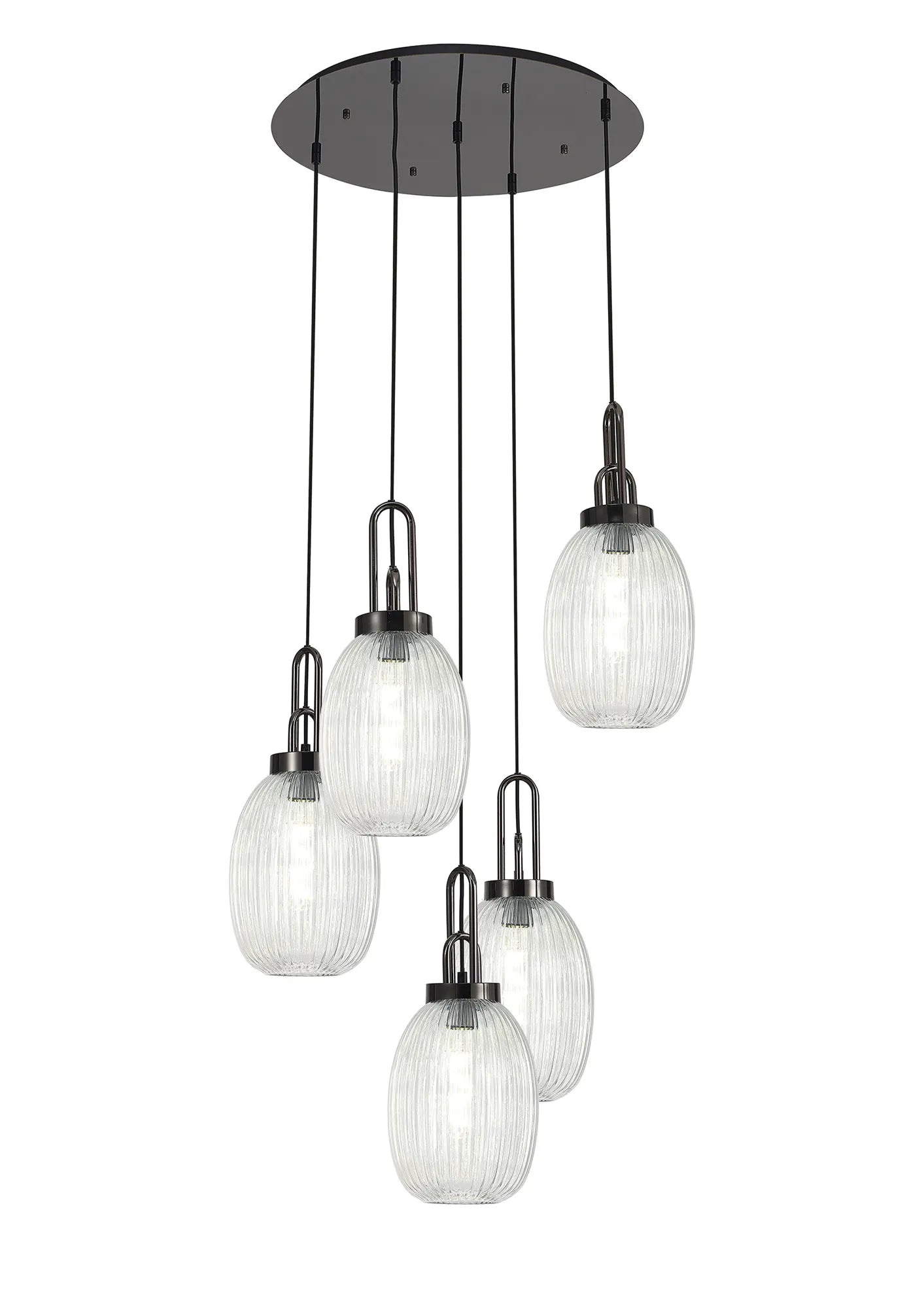 Stylish Cadiz 5-Light Cluster Pendant Light Fixture - Modern Ceiling Lighting for Dining Room, Kitchen & Living Room