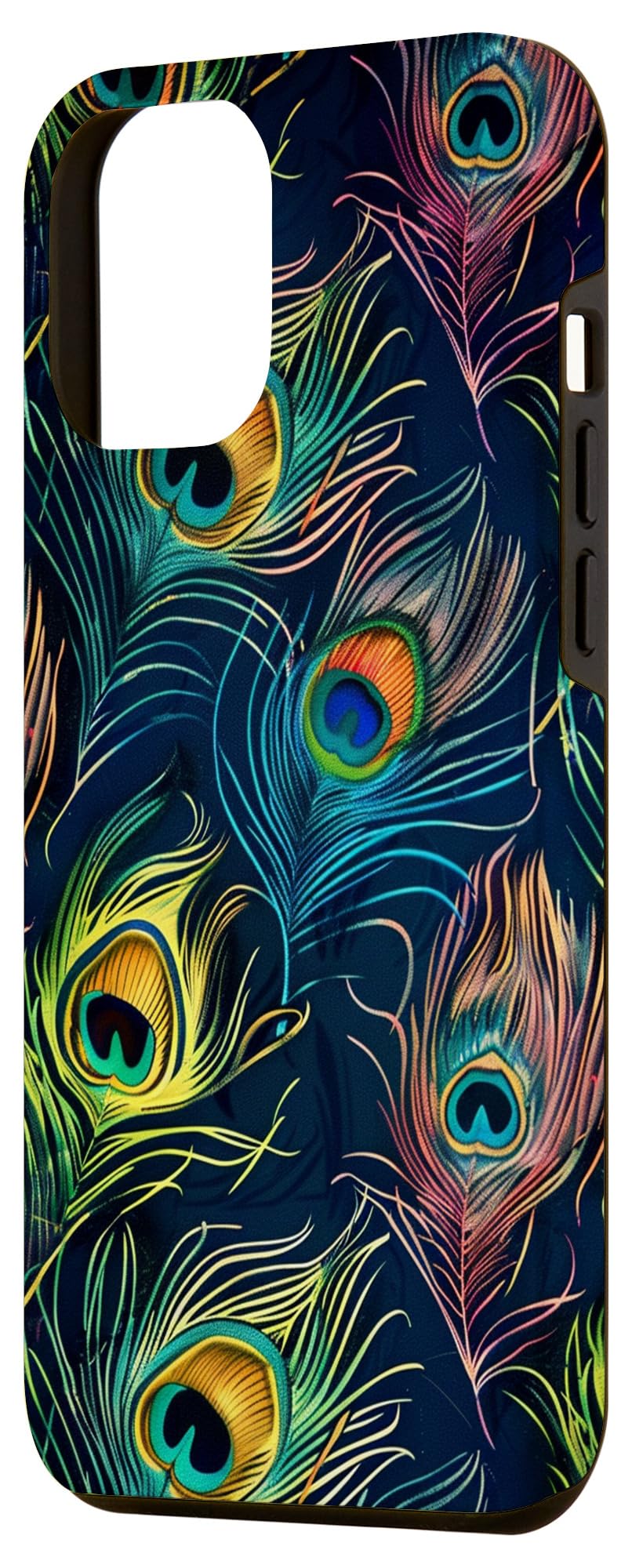 iPhone 13 Pro Max Case with Peacock Feather Design - Slim Protective Cover for Shock Absorption | Perfect for Travel, Work & Everyday Use