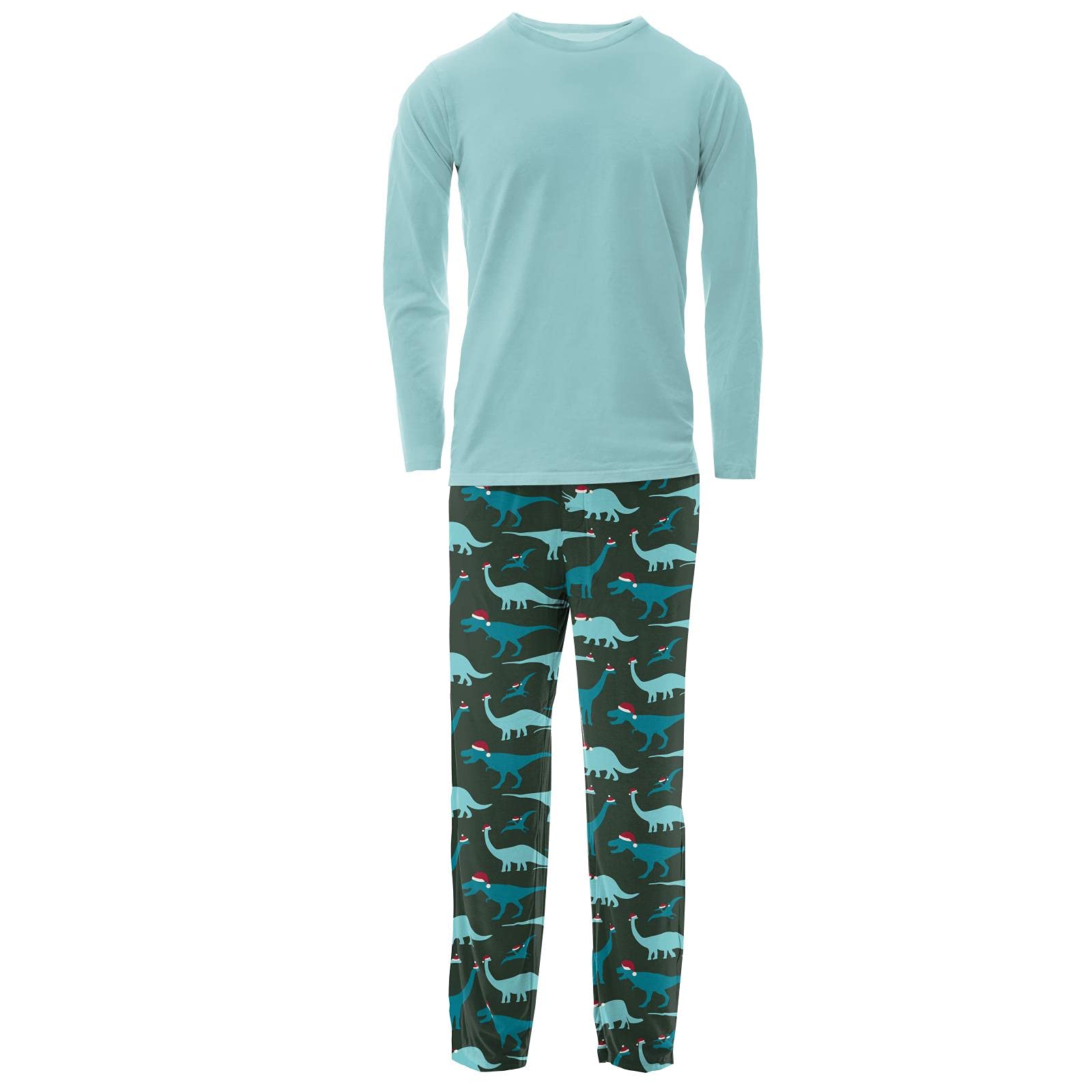 KICKEE Men's Ultra Soft Long Sleeve Print Pajama Set - Comfortable Sleepwear & Loungewear for Men - Family Matching Pjs - Perfect for Christmas, Bedtime & Relaxing at Home