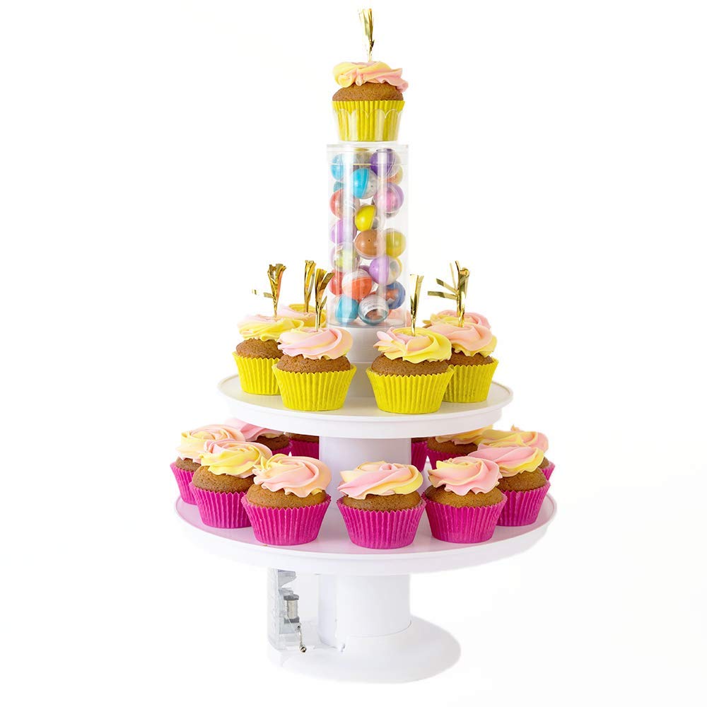 2-in-1 Surprise Popping Cake & Cupcake Stand with Musical Birthday Melody - Perfect for Birthday Parties, Baby Showers & Anniversary Celebrations